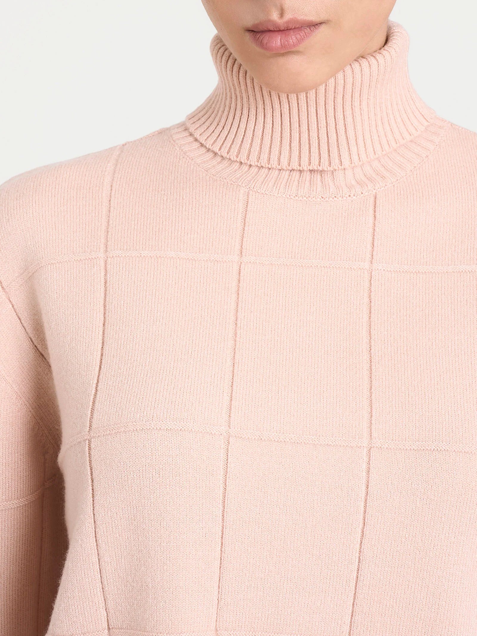 Dolcevita con fantasia check in Super Soft - Cameo Rose - Image 4