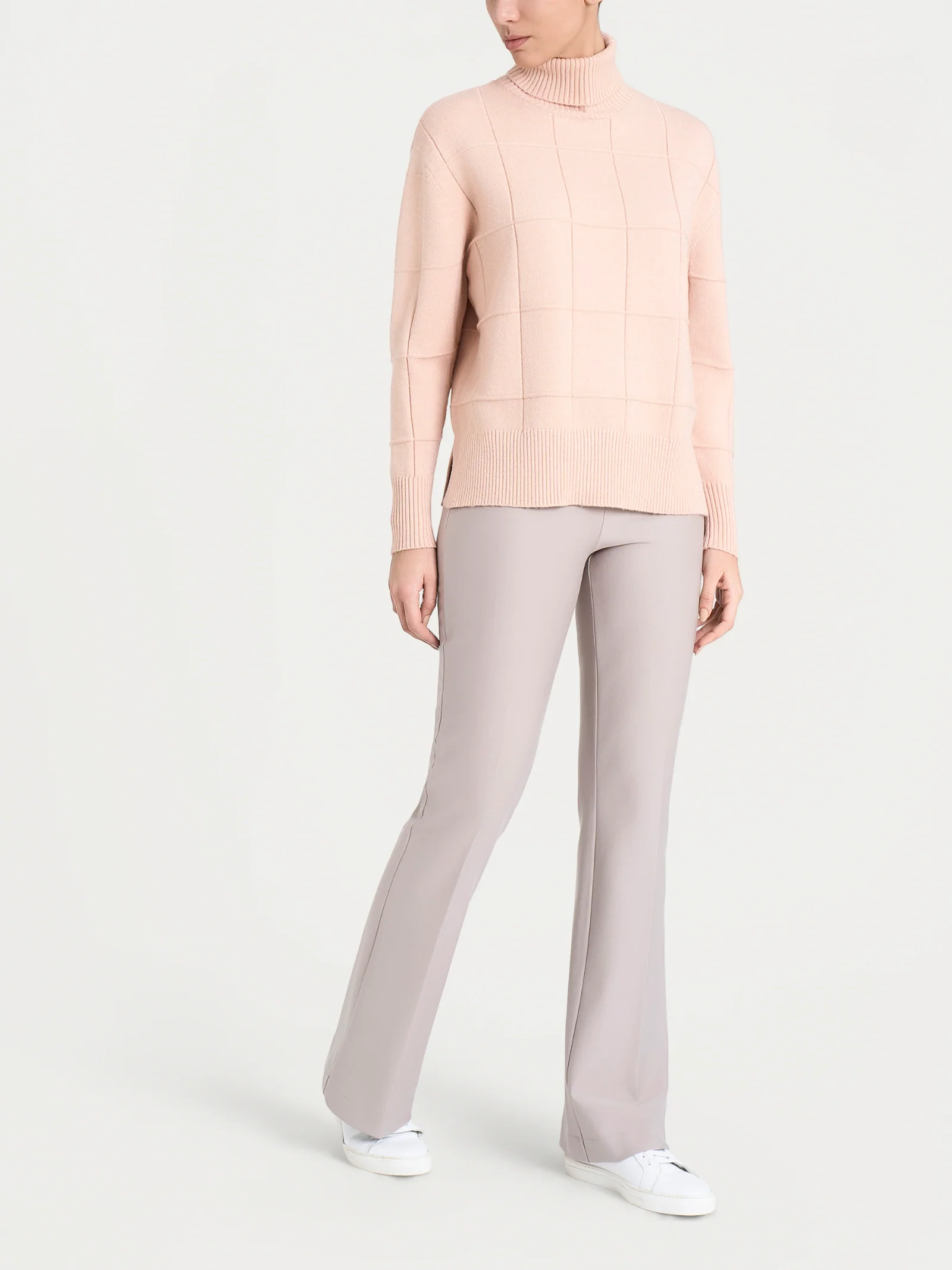 Dolcevita con fantasia check in Super Soft - Cameo Rose - Image 5