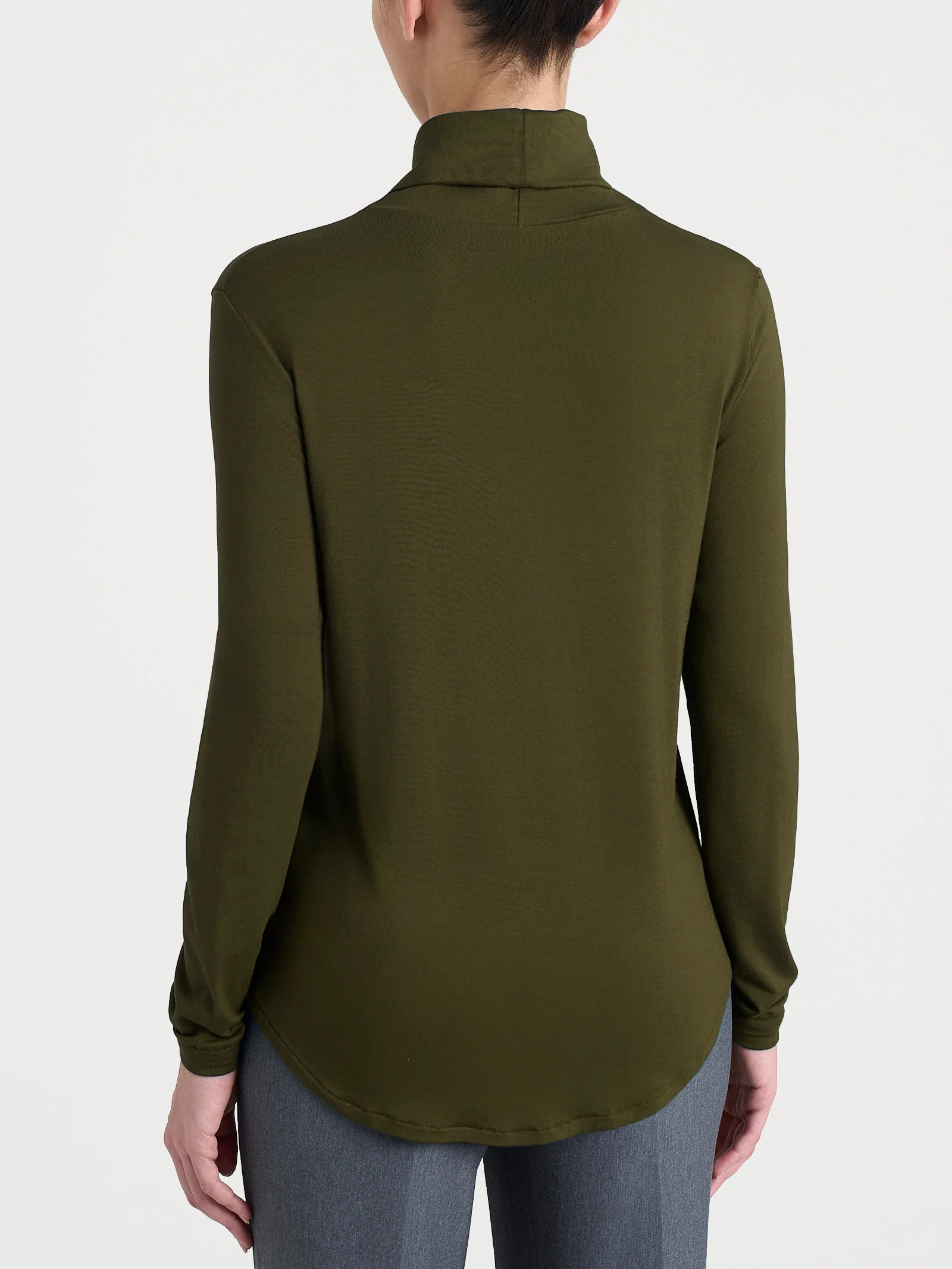 Dolcevita in Eco Viscosa - Dark Olive - Image 2