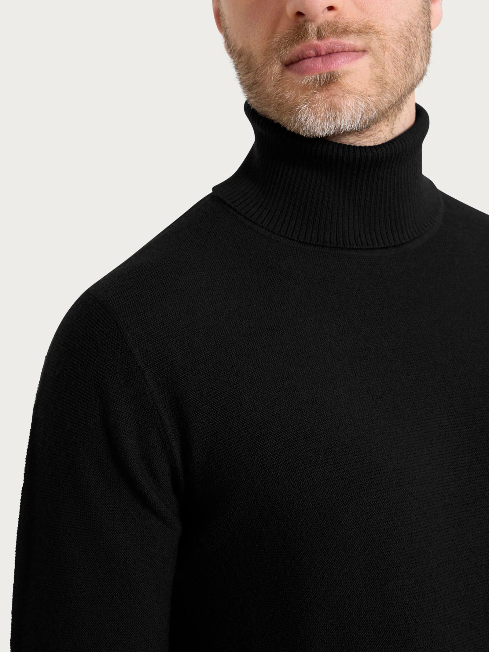 Dolcevita Punto Links in Merino Soft - Nero - Image 3