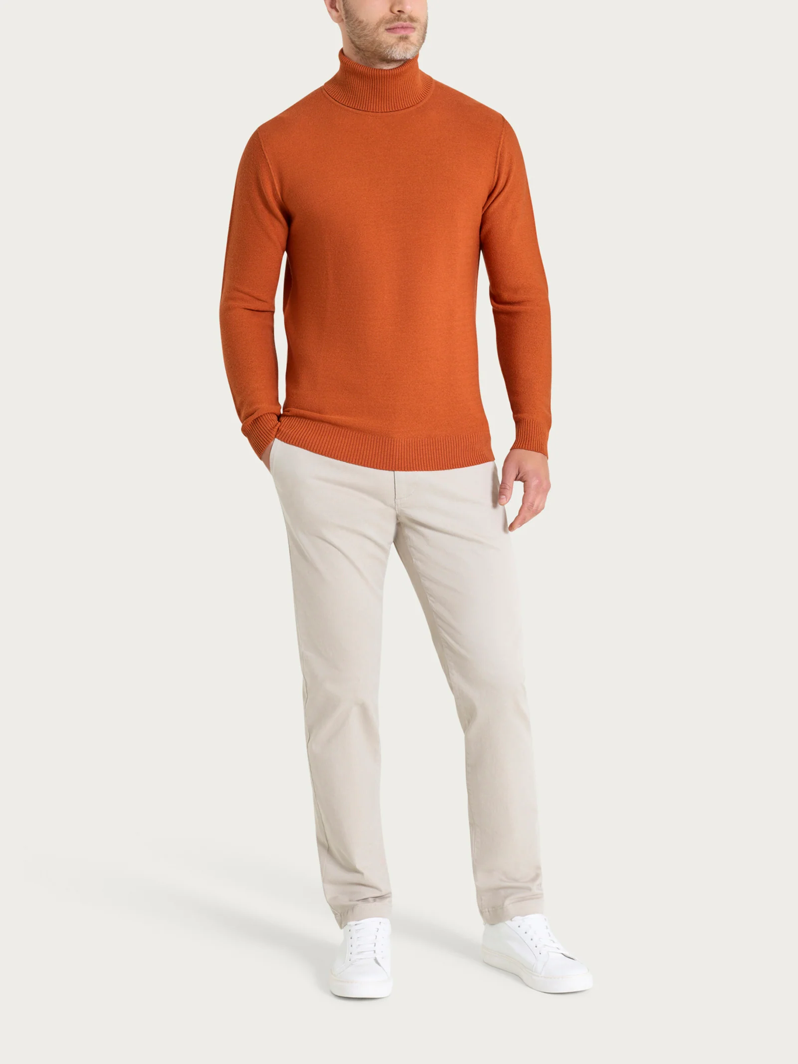 Dolcevita Punto Links in Merino Soft - Rust - Image 4