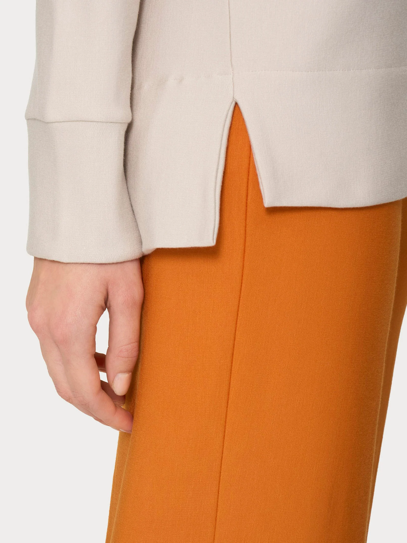 Felpa con collo a barchetta in Eco techno Fleece - Champignon - Image 3