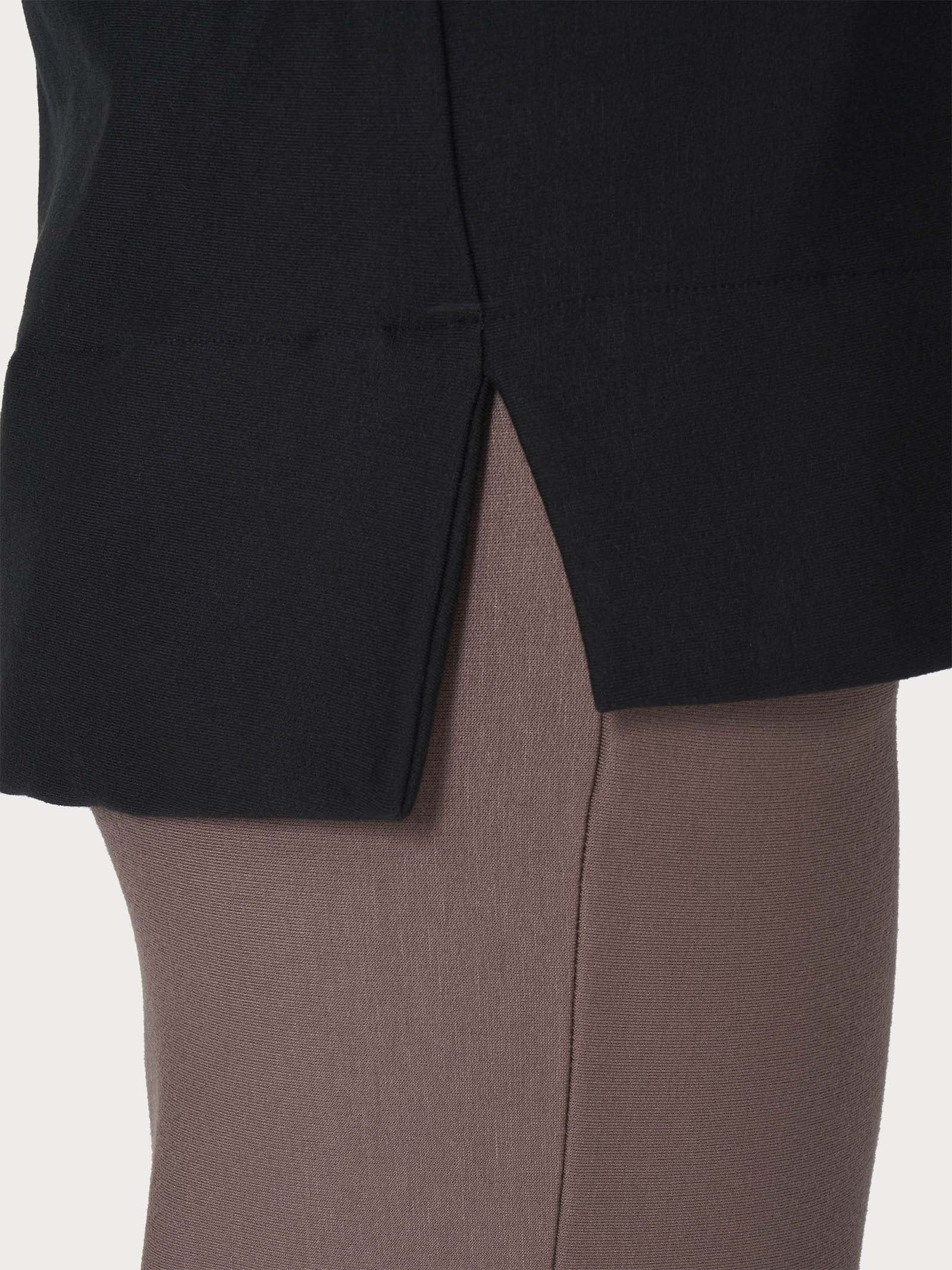 Felpa con collo alto in Eco techno Fleece - Nero - Image 3