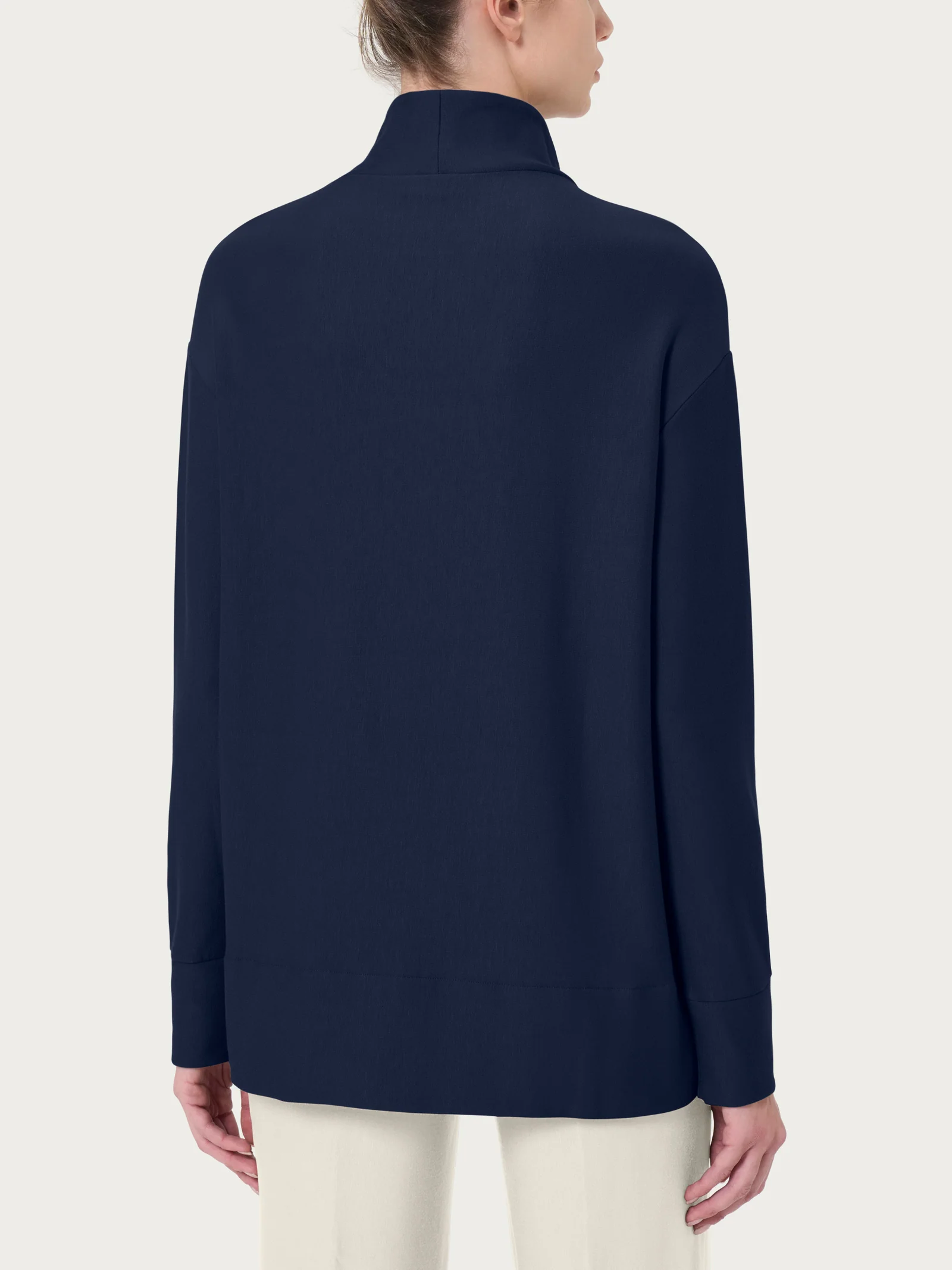 Felpa con collo alto in Eco techno Fleece - Bleu - Image 2