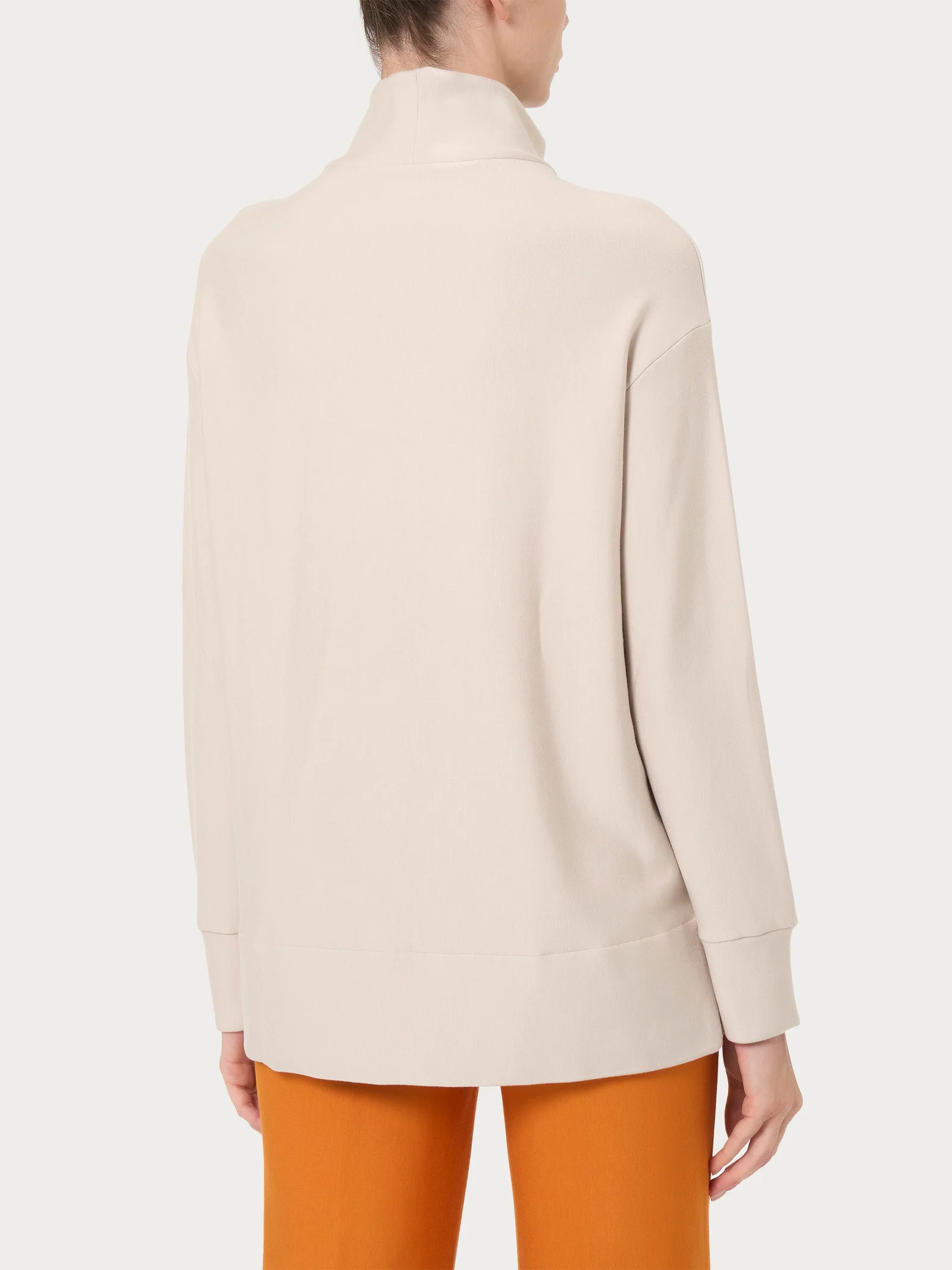 Felpa con collo alto in Eco techno Fleece - Champignon - Image 2