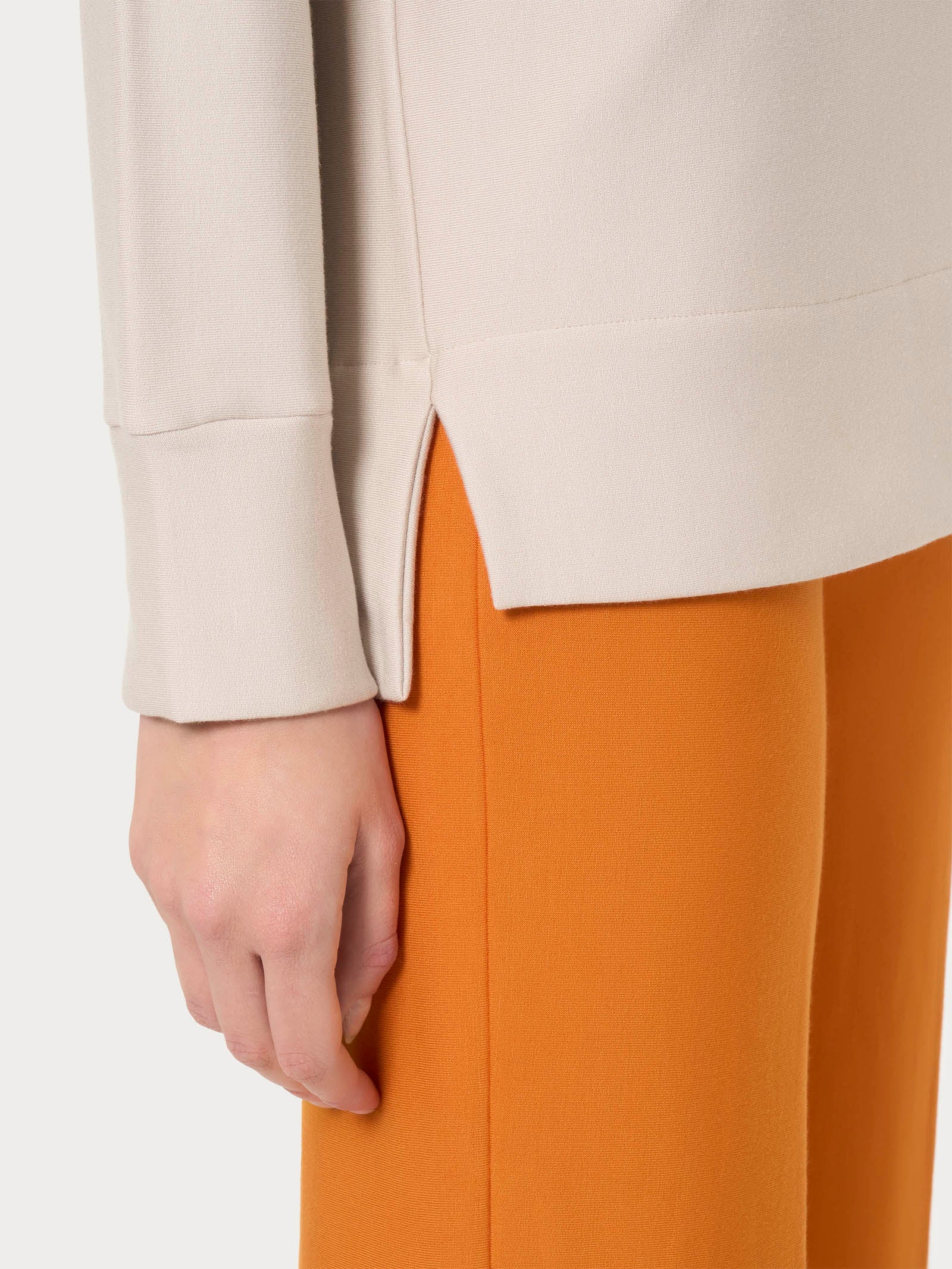 Felpa con collo alto in Eco techno Fleece - Champignon - Image 3