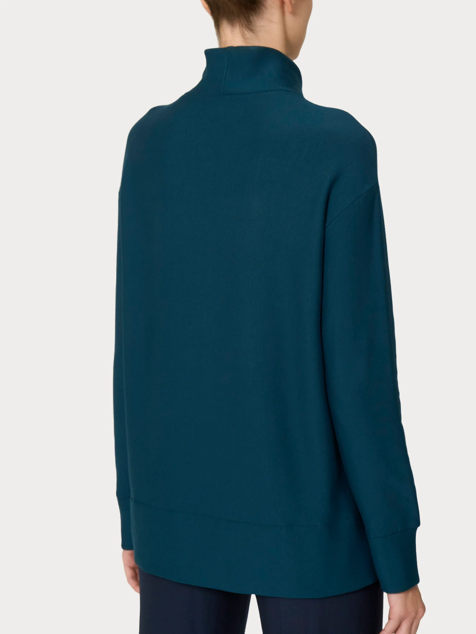 Felpa con collo alto in Eco techno Fleece - Reflecting Pond - Image 2