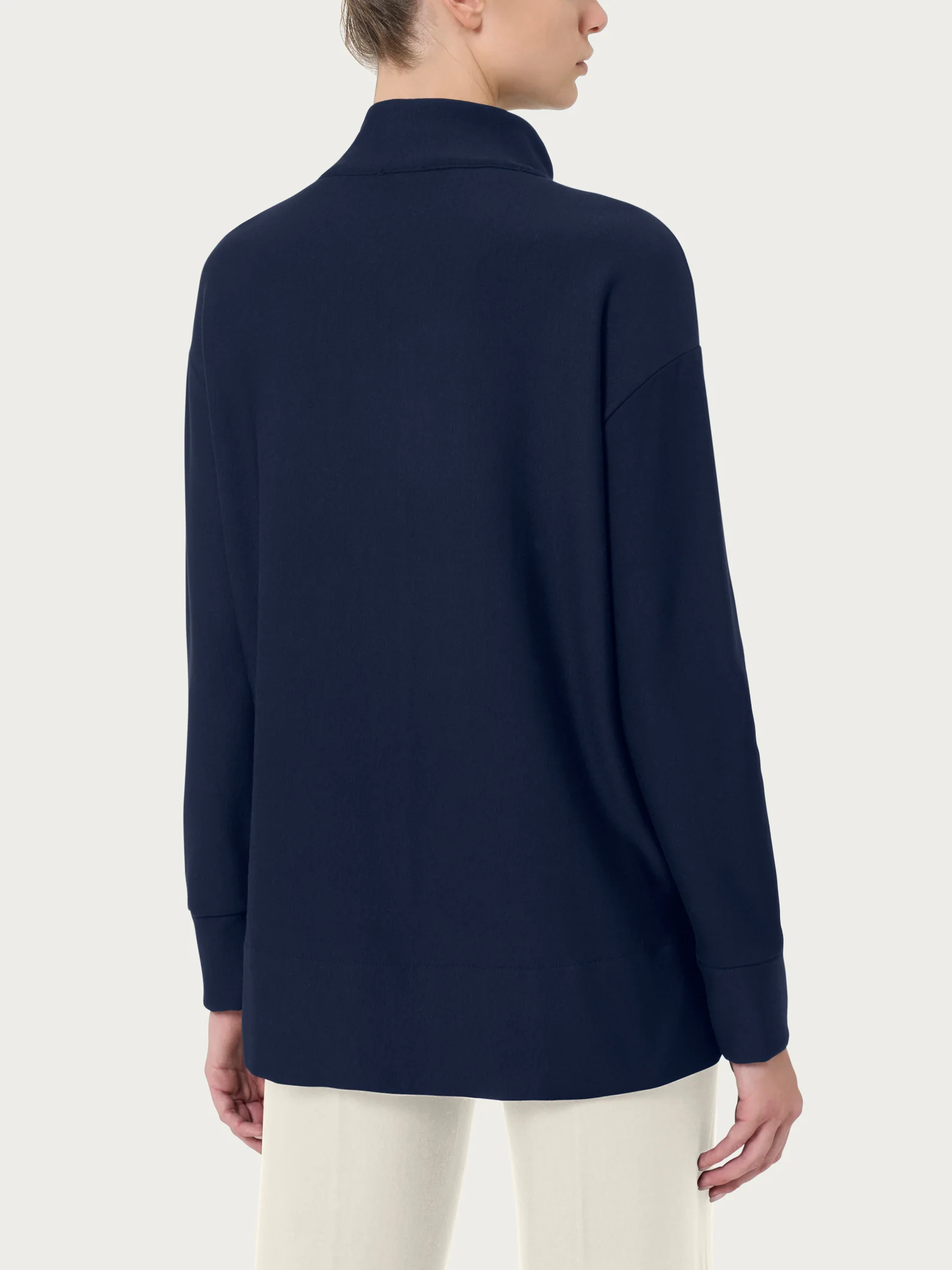 Felpa con zip in Eco techno Fleece - Bleu - Image 2