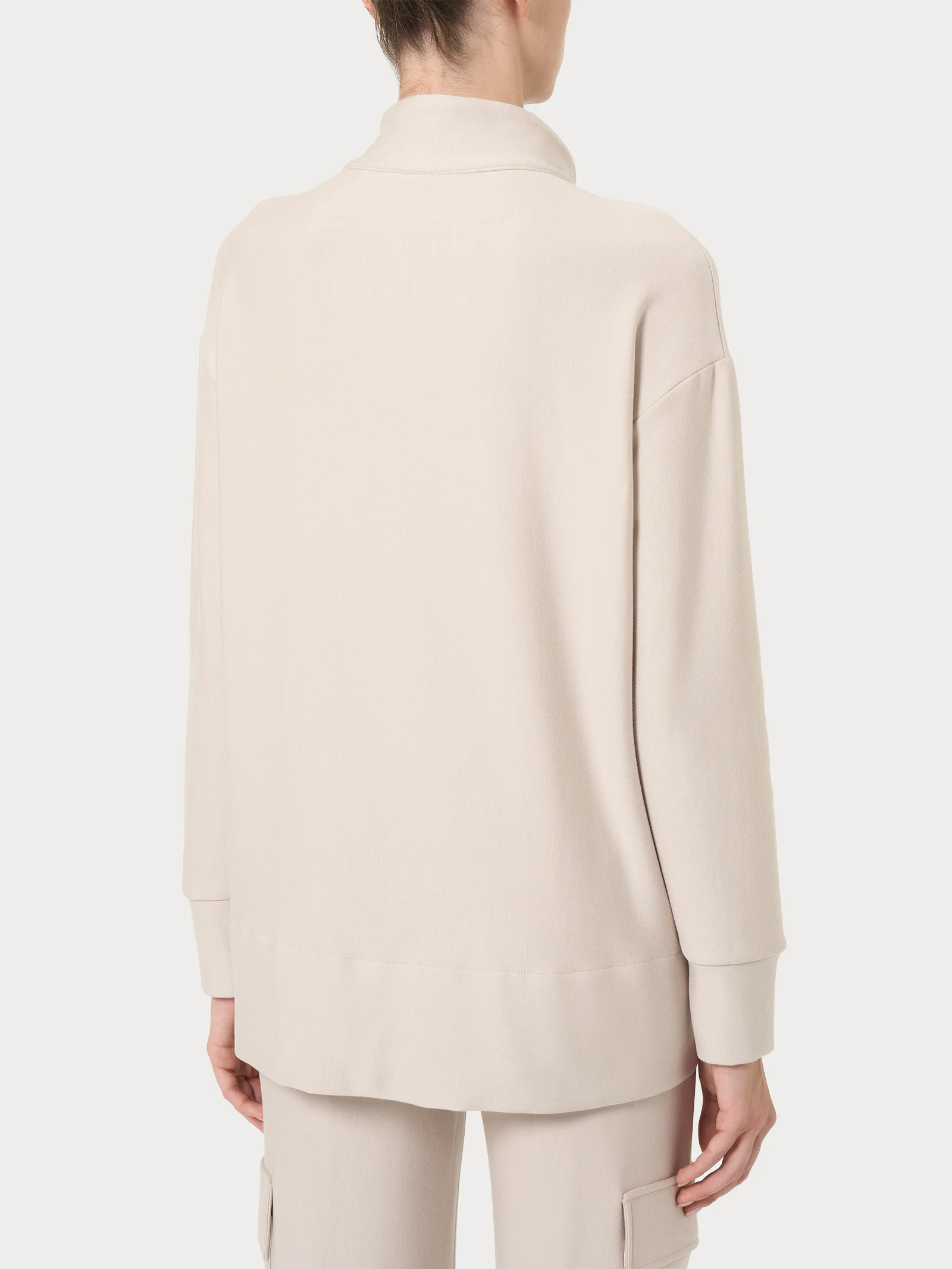 Felpa con zip in Eco techno Fleece - Champignon - Image 2