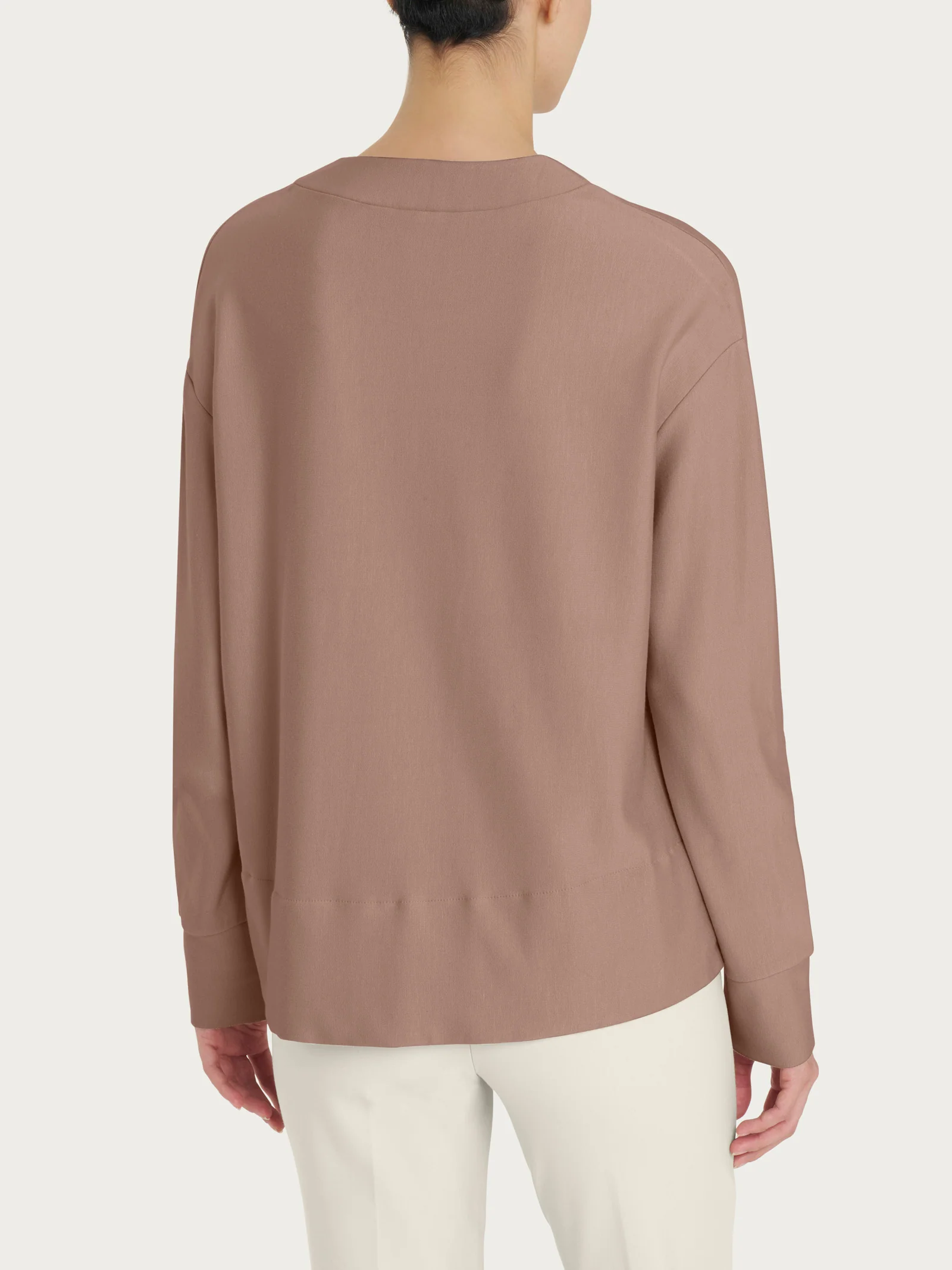 Felpa girocollo corta in Eco techno Fleece - Pine Bark - Image 2