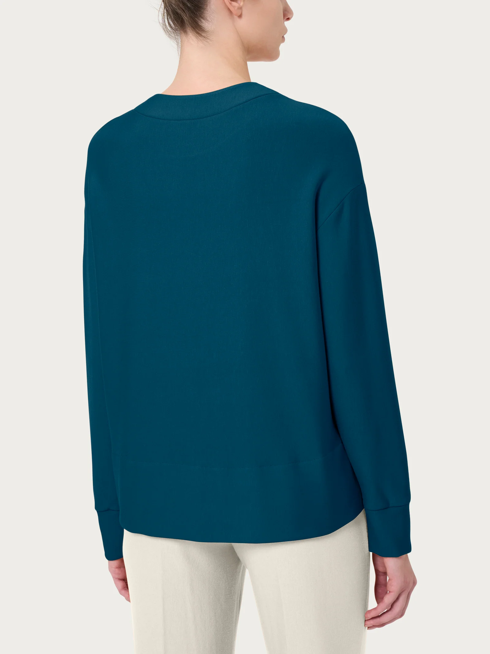 Felpa girocollo corta in Eco techno Fleece - Reflecting Pond - Image 2