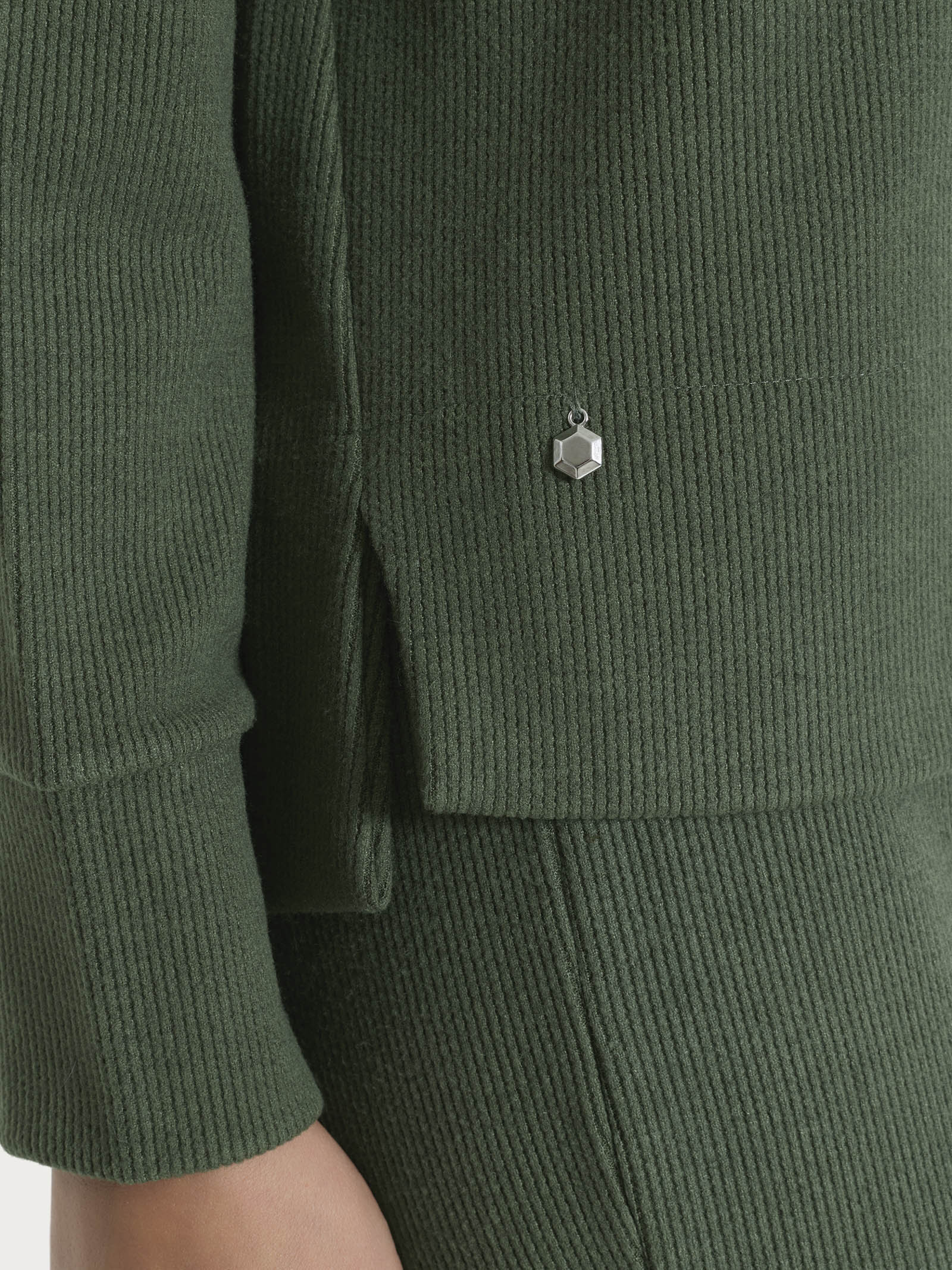 Felpa girocollo in Velvet  - Bronze Green - Image 3
