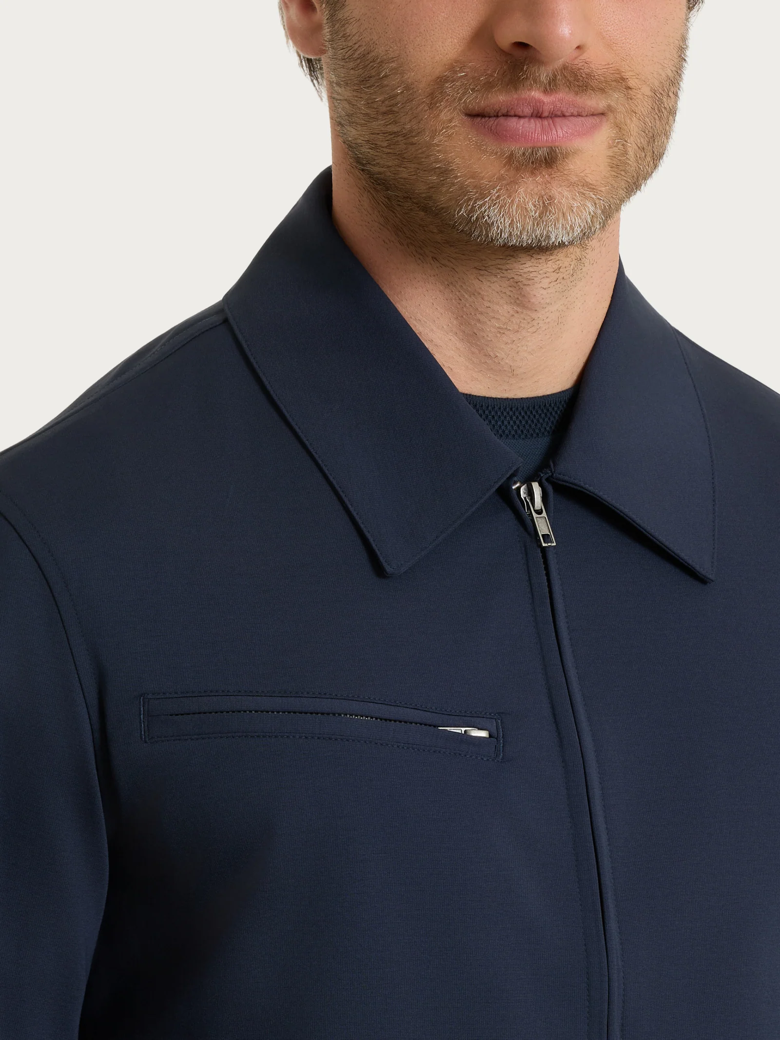 Giacca a manica lunga in Compact Light - Bleu - Image 6