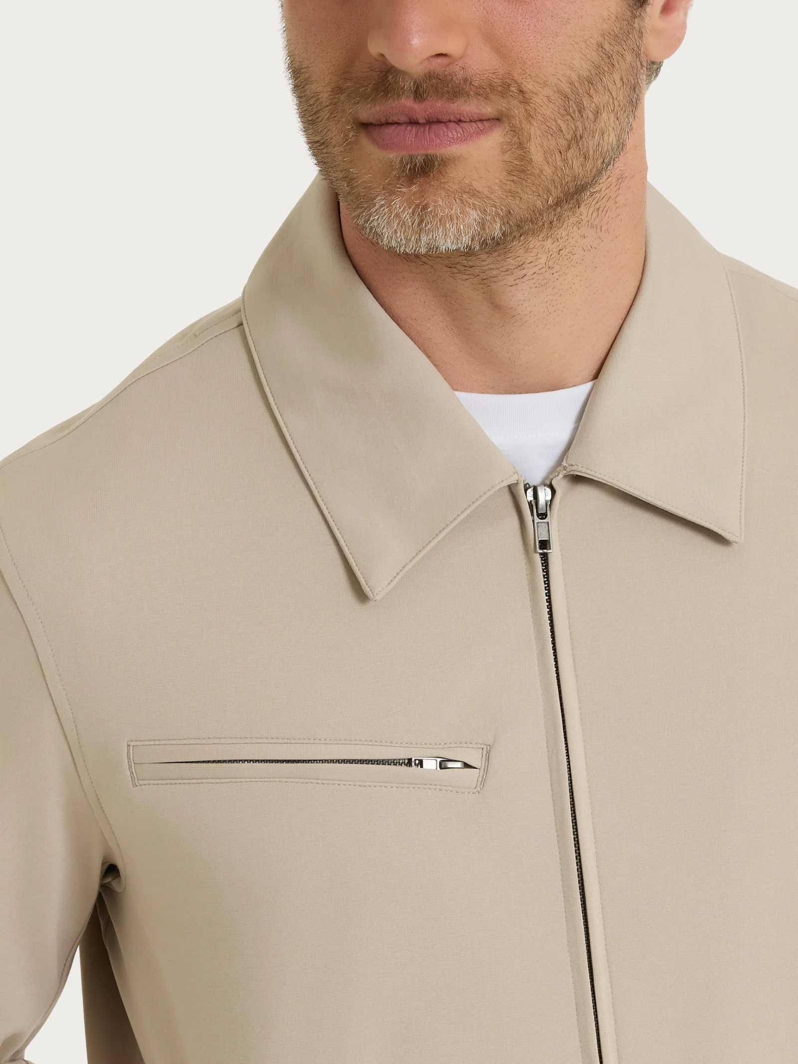 Giacca a manica lunga in Compact Light - Plaza Taupe - Image 3