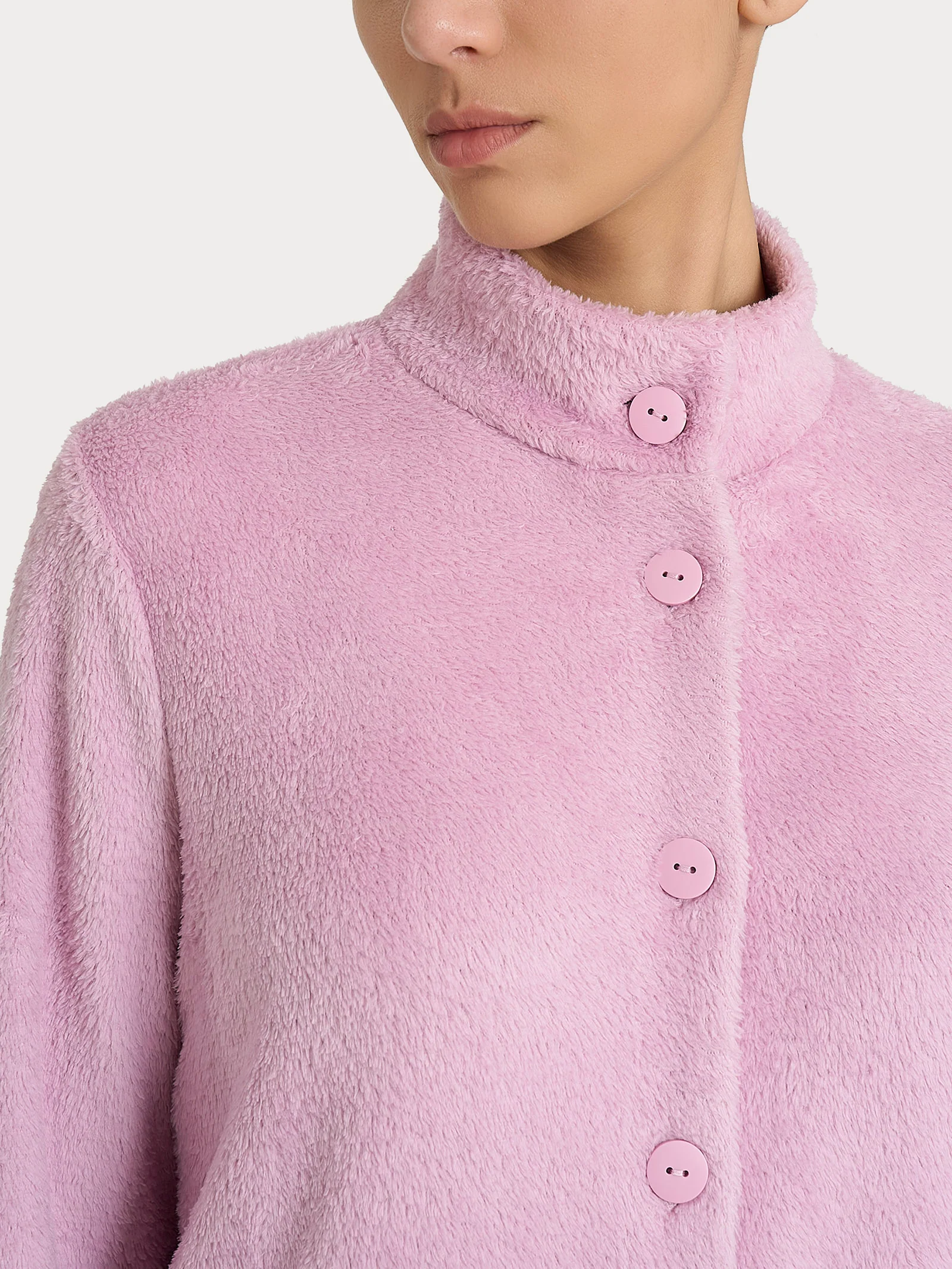 Giacca aperta in polar fleece - Mauve Mist - Image 3