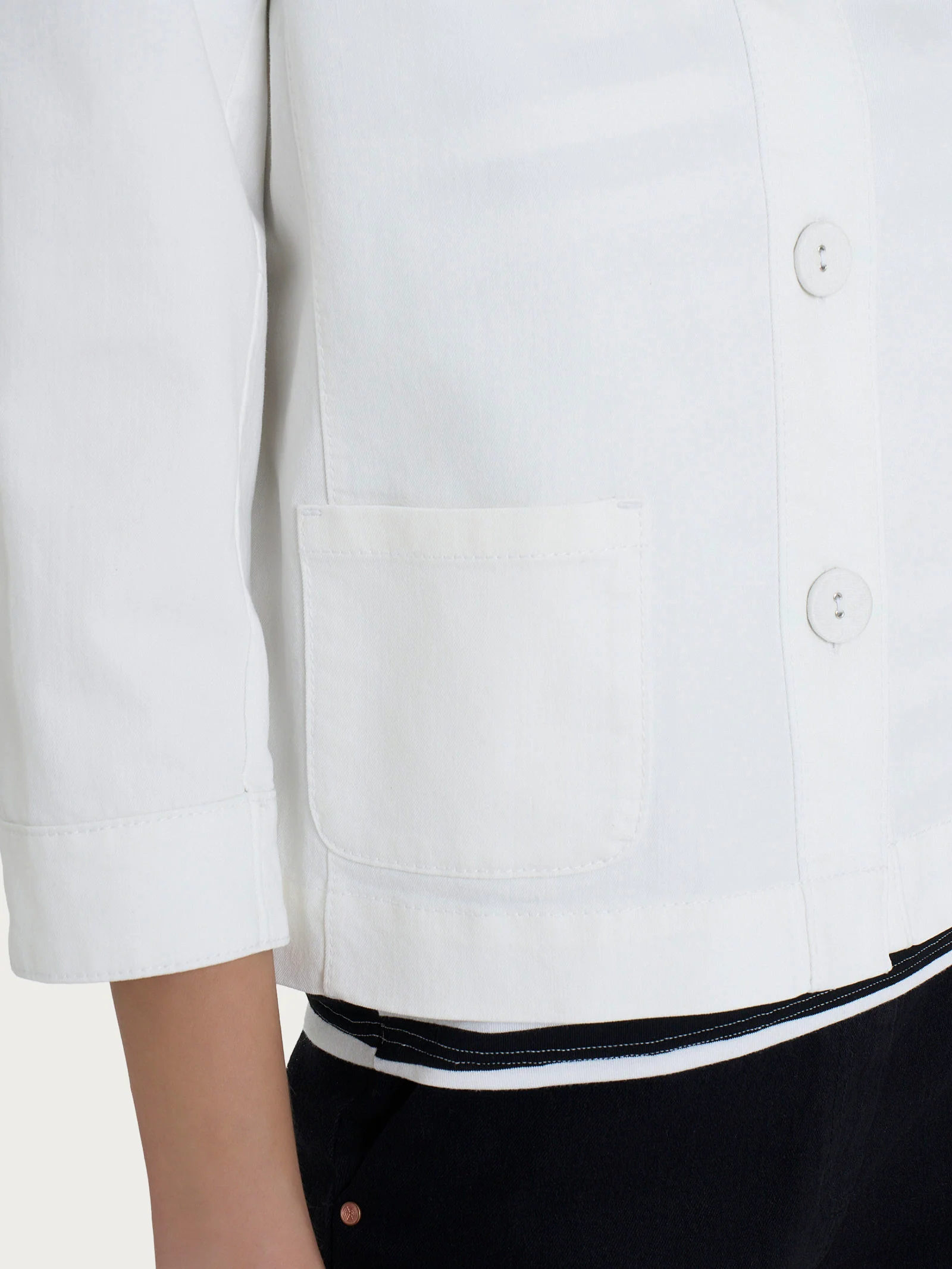 Giacca con bottoni in Light Denim - Bianco - Image 3