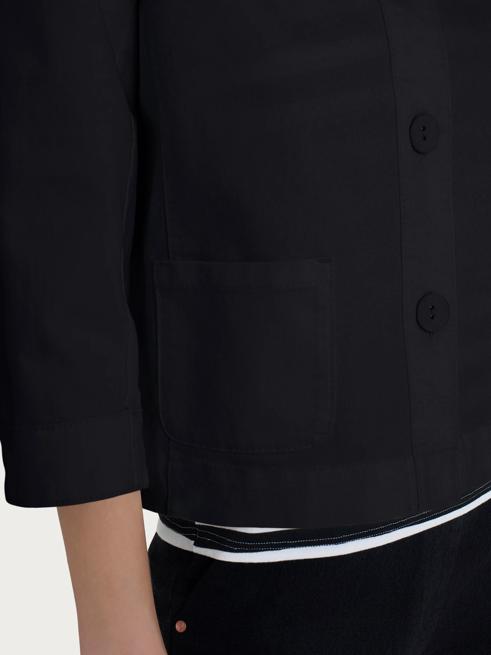 Giacca con bottoni in Light Denim - Nero - Image 3