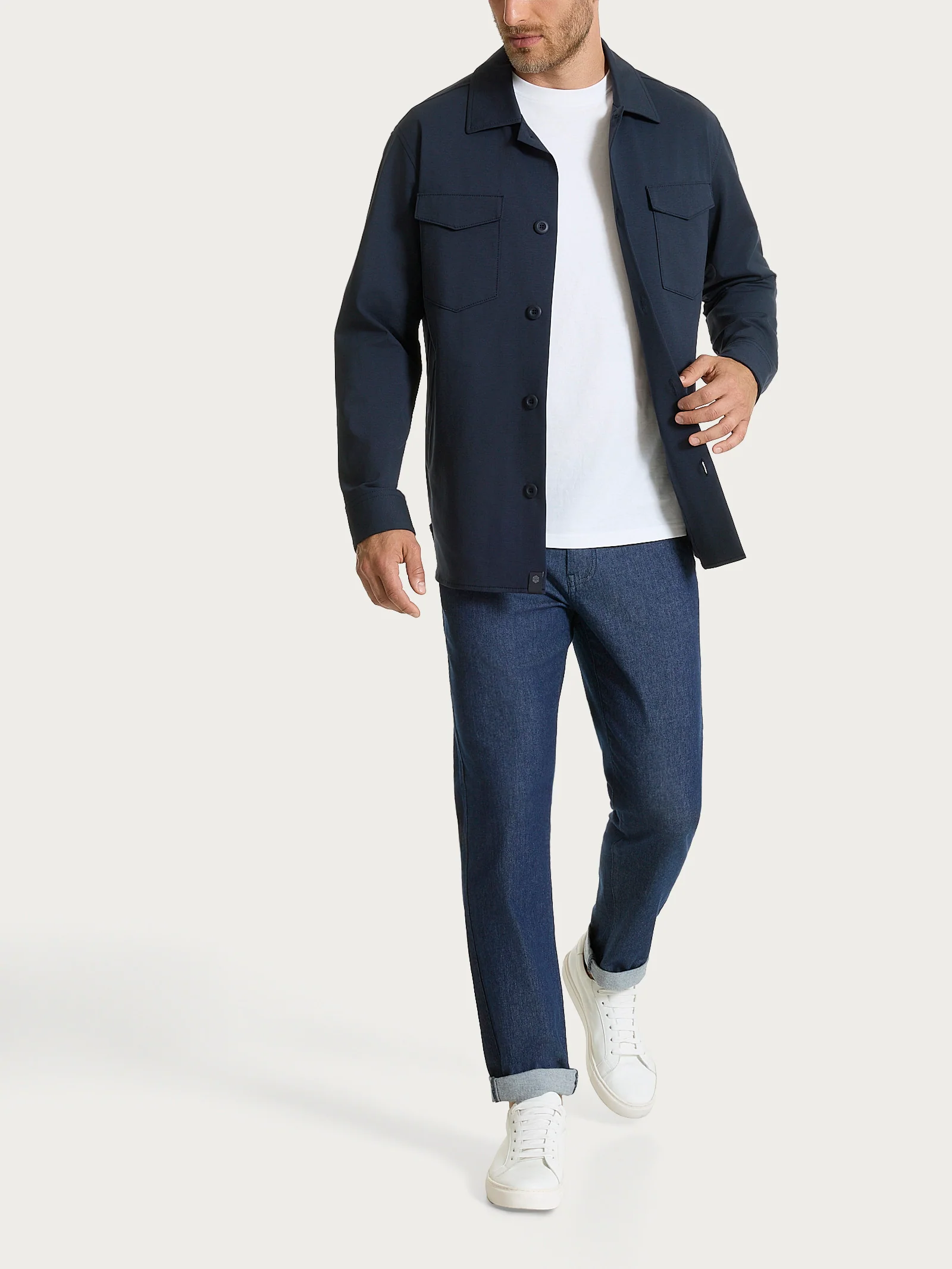 Giacca con tasche in Compact Light - Bleu - Image 8