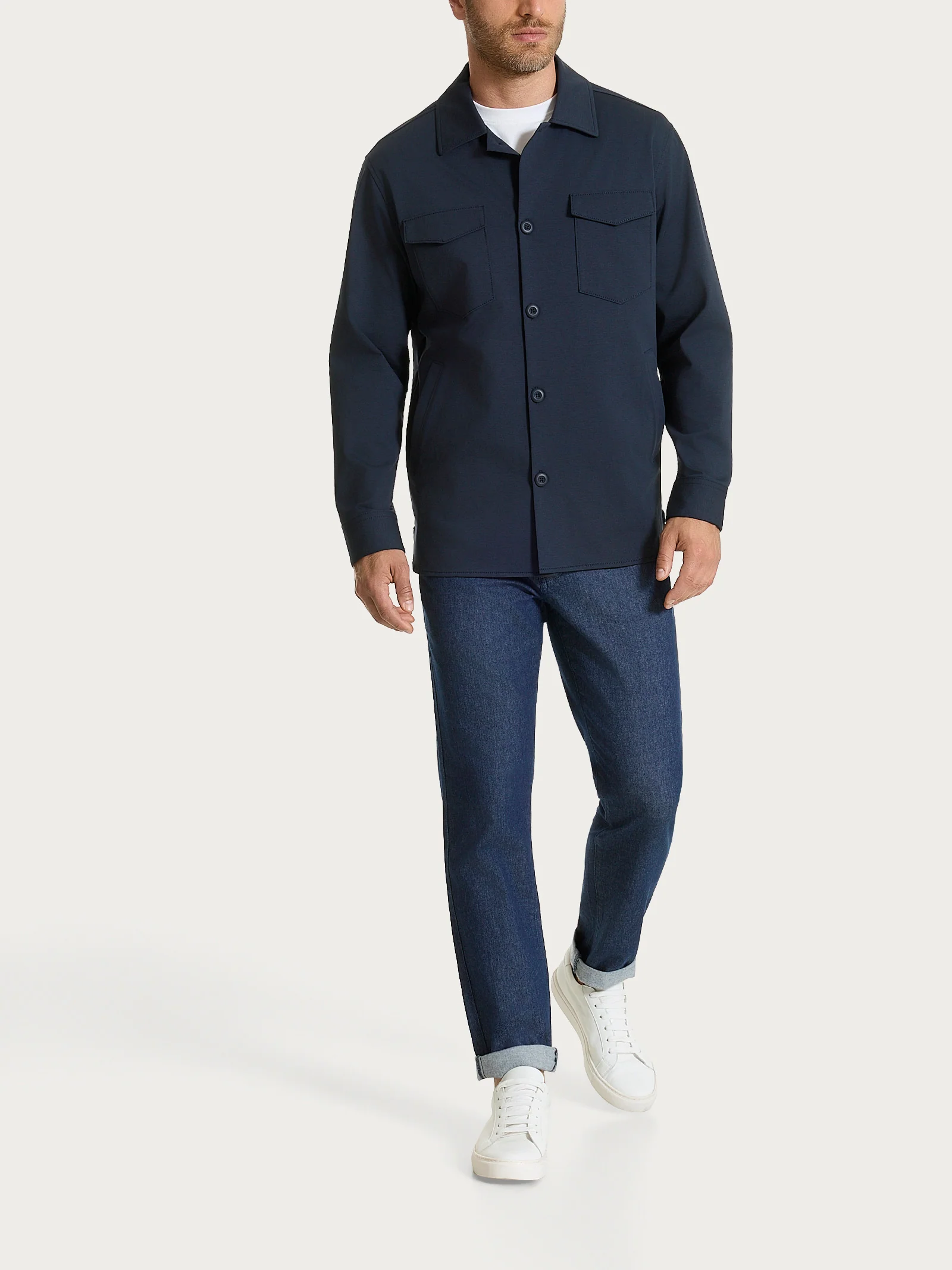 Giacca con tasche in Compact Light - Bleu - Image 9