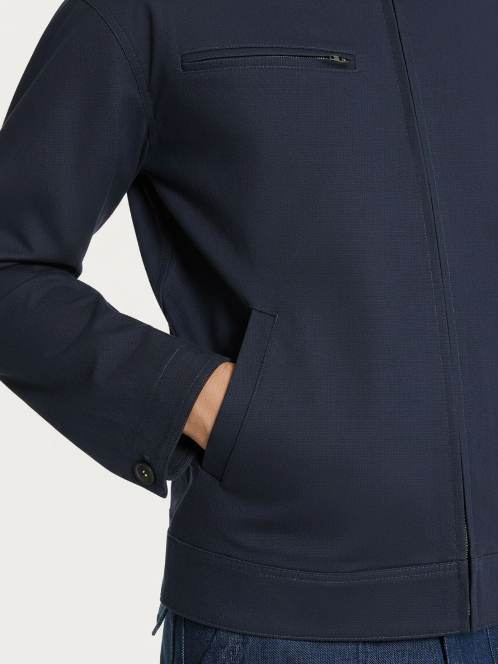 Giacca con zip in Canvas Stretch - Outer Space - Image 3