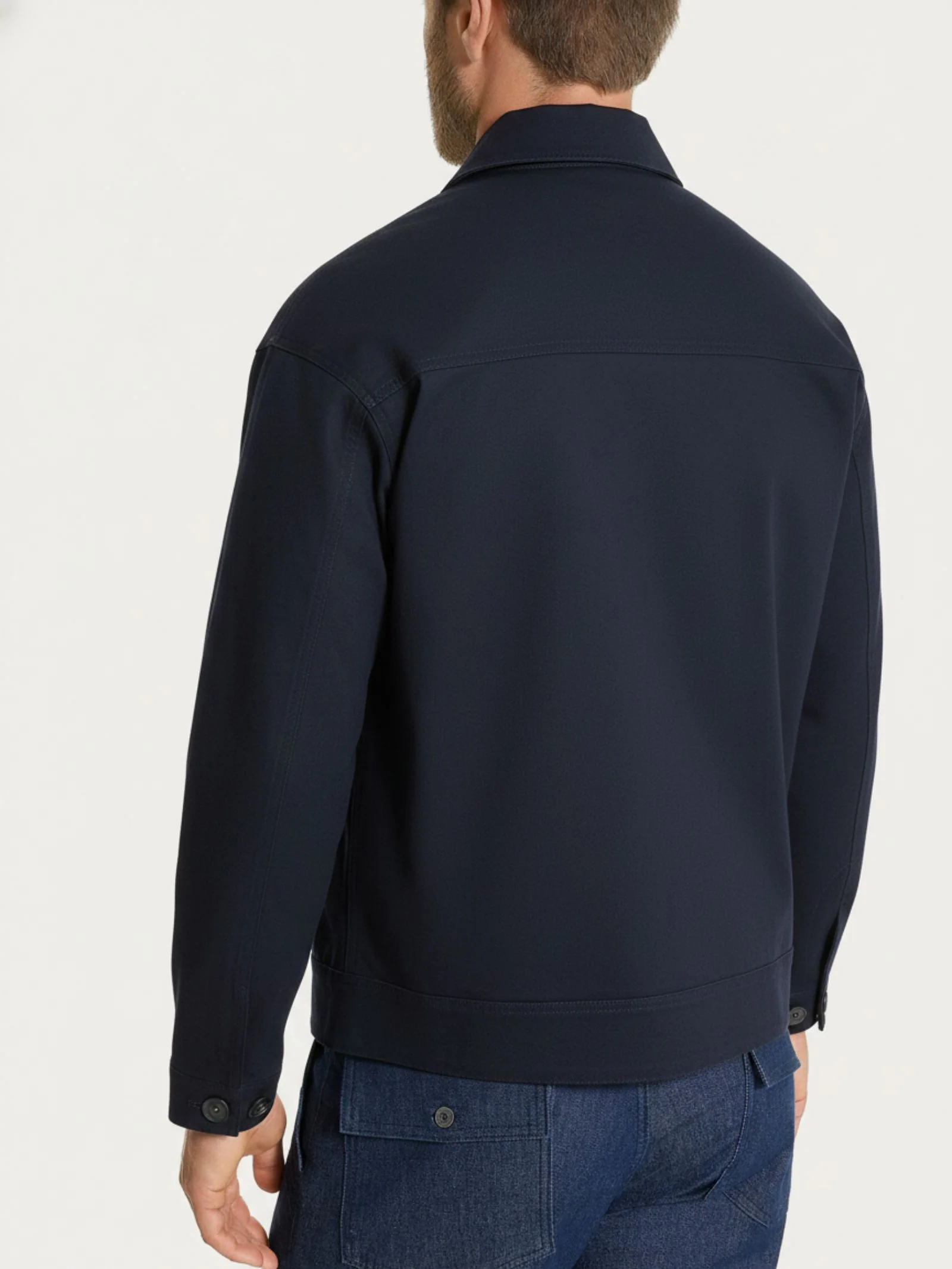 Giacca con zip in Canvas Stretch - Outer Space - Image 4