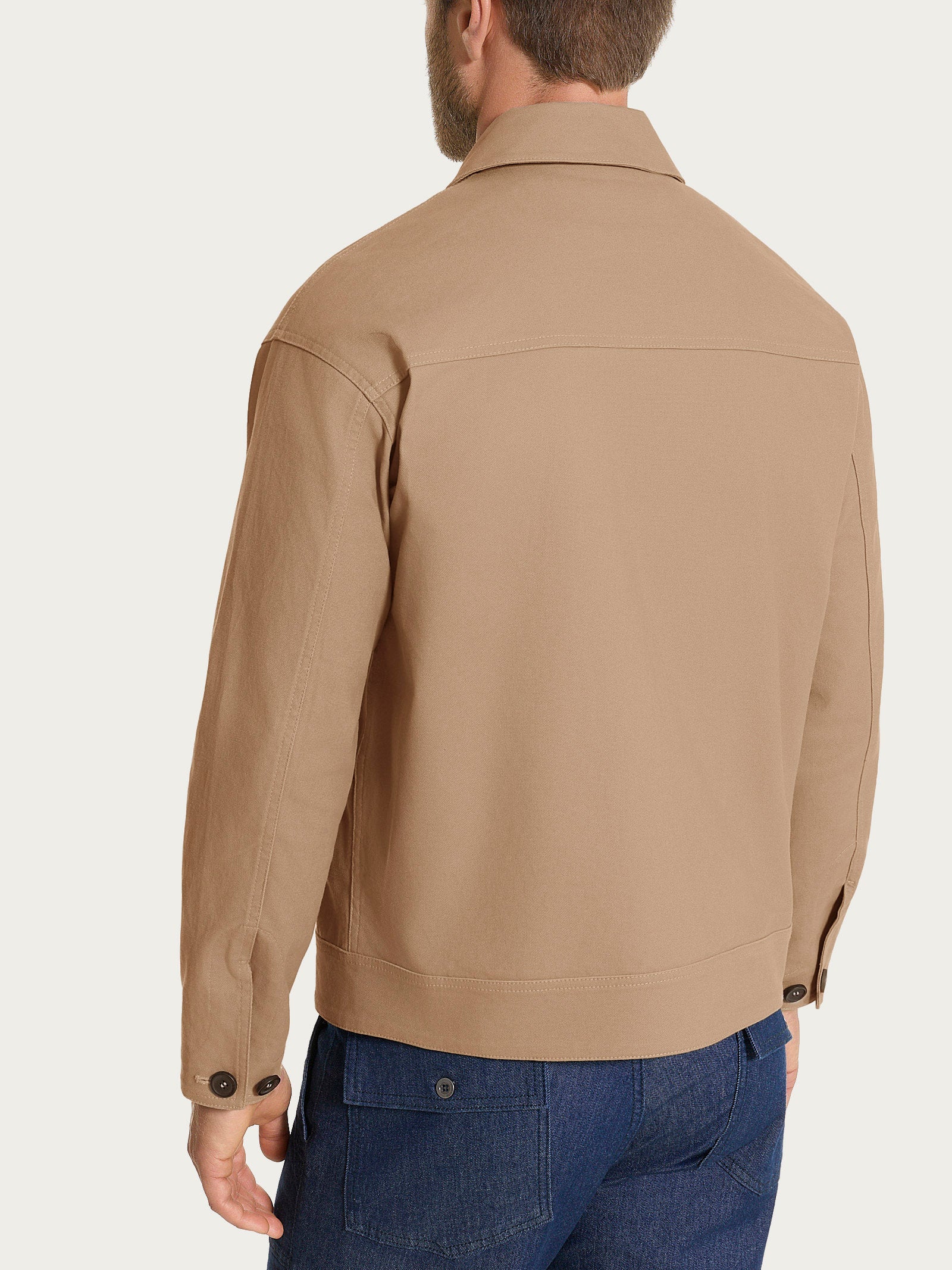 Giacca con zip in Canvas Stretch - Tiger's Eye - Image 2