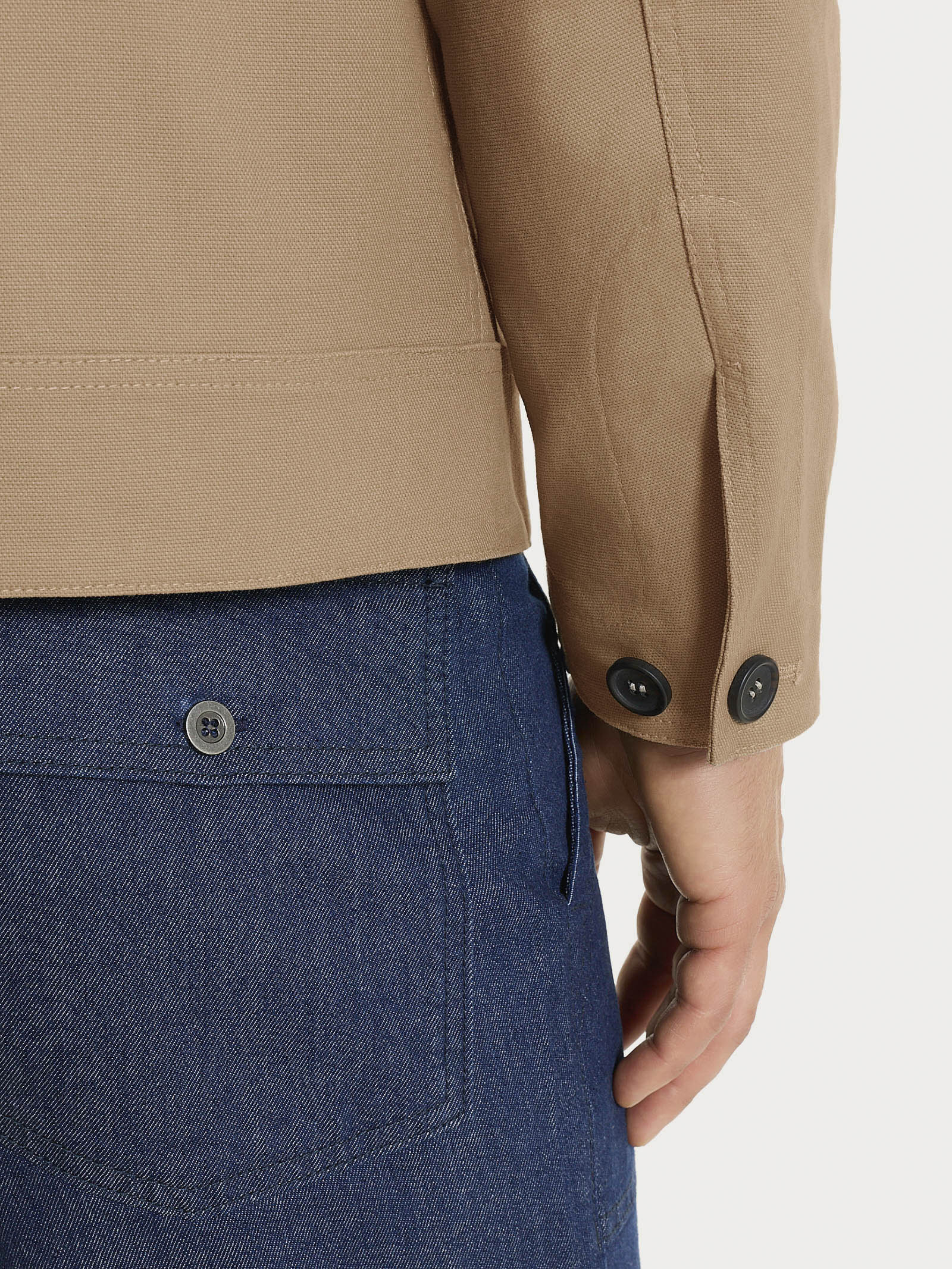 Giacca con zip in Canvas Stretch - Tiger's Eye - Image 5