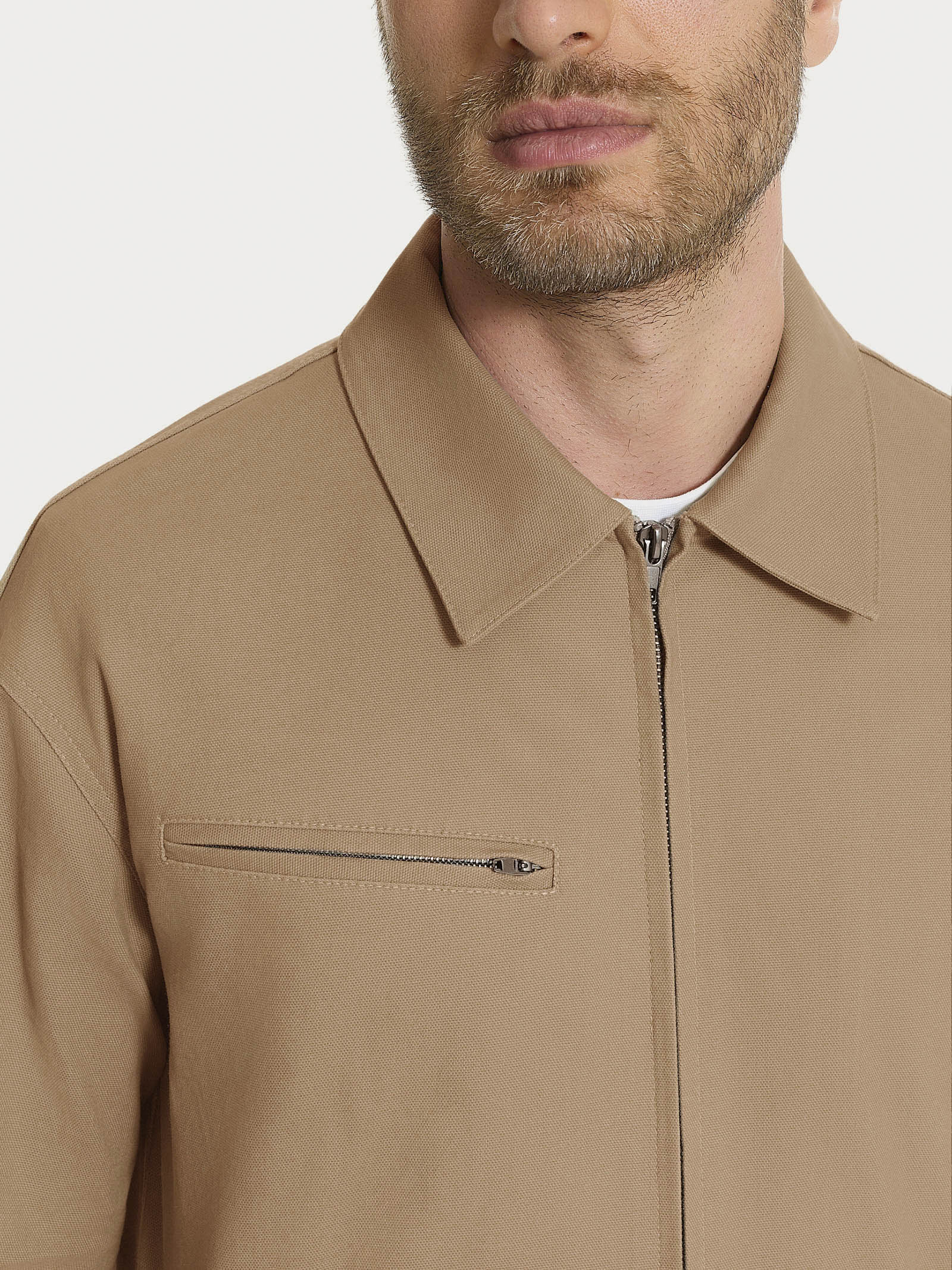 Giacca con zip in Canvas Stretch - Tiger's Eye - Image 6