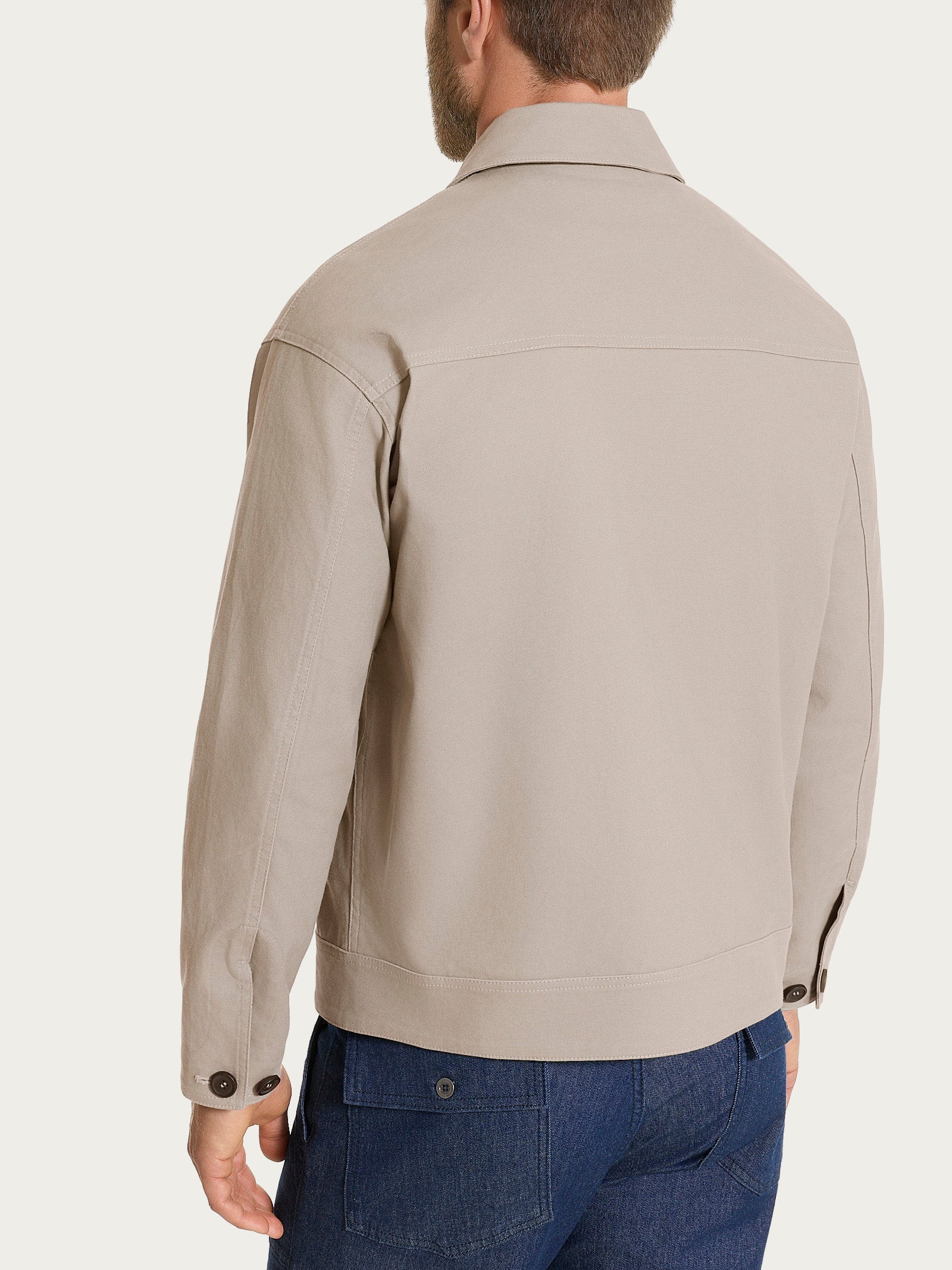 Giacca con zip in Canvas Stretch - String - Image 2