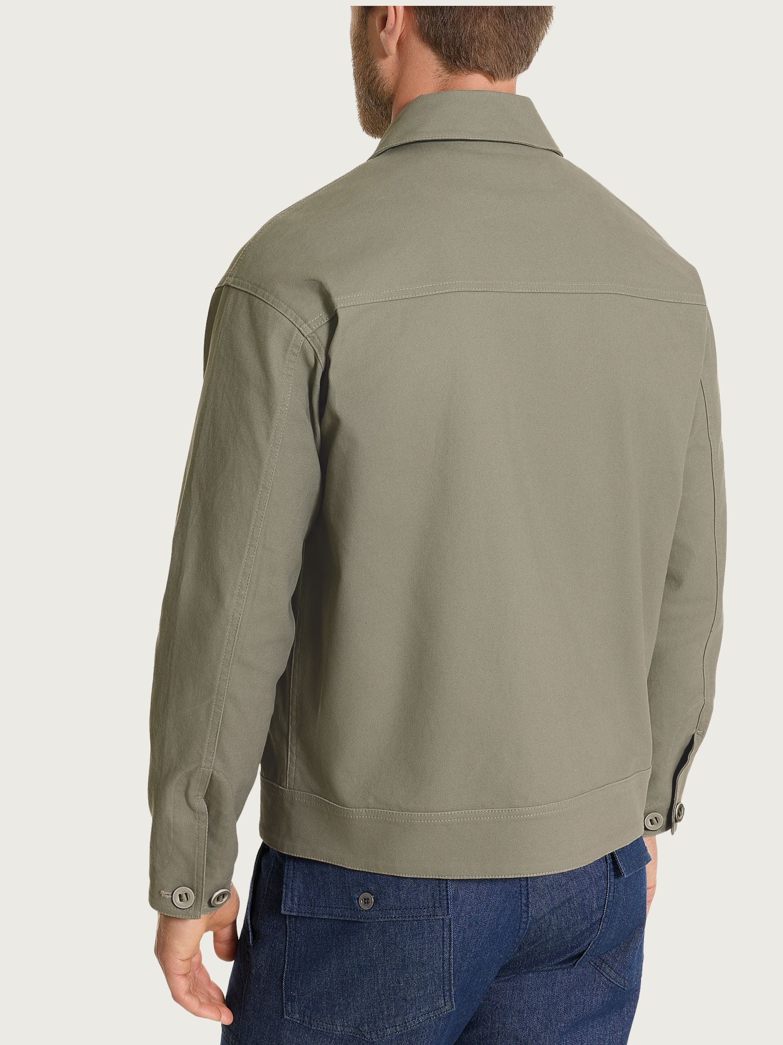 Giacca con zip in Canvas Stretch - Seagrass - Image 2