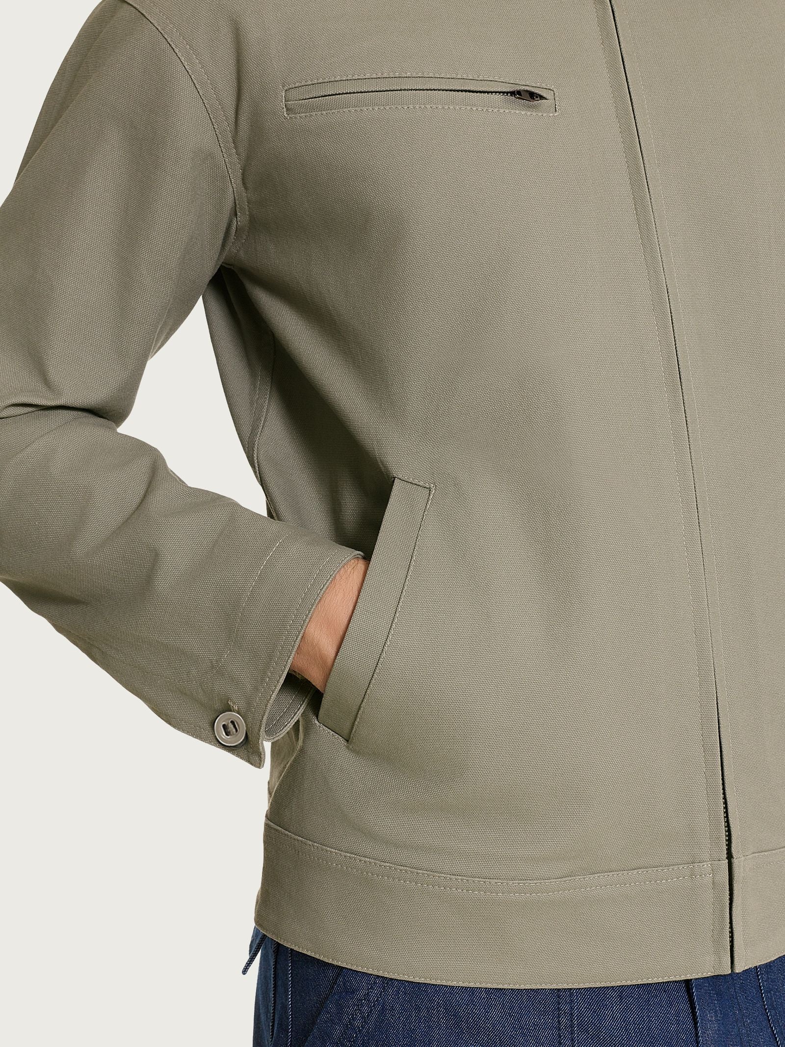 Giacca con zip in Canvas Stretch - Seagrass - Image 4
