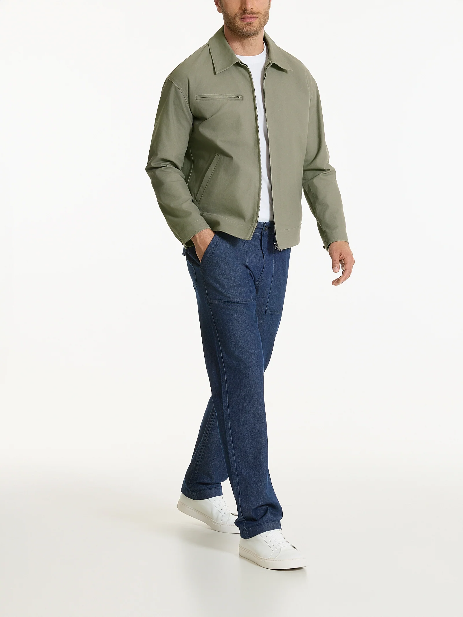Giacca con zip in Canvas Stretch - Seagrass - Image 6