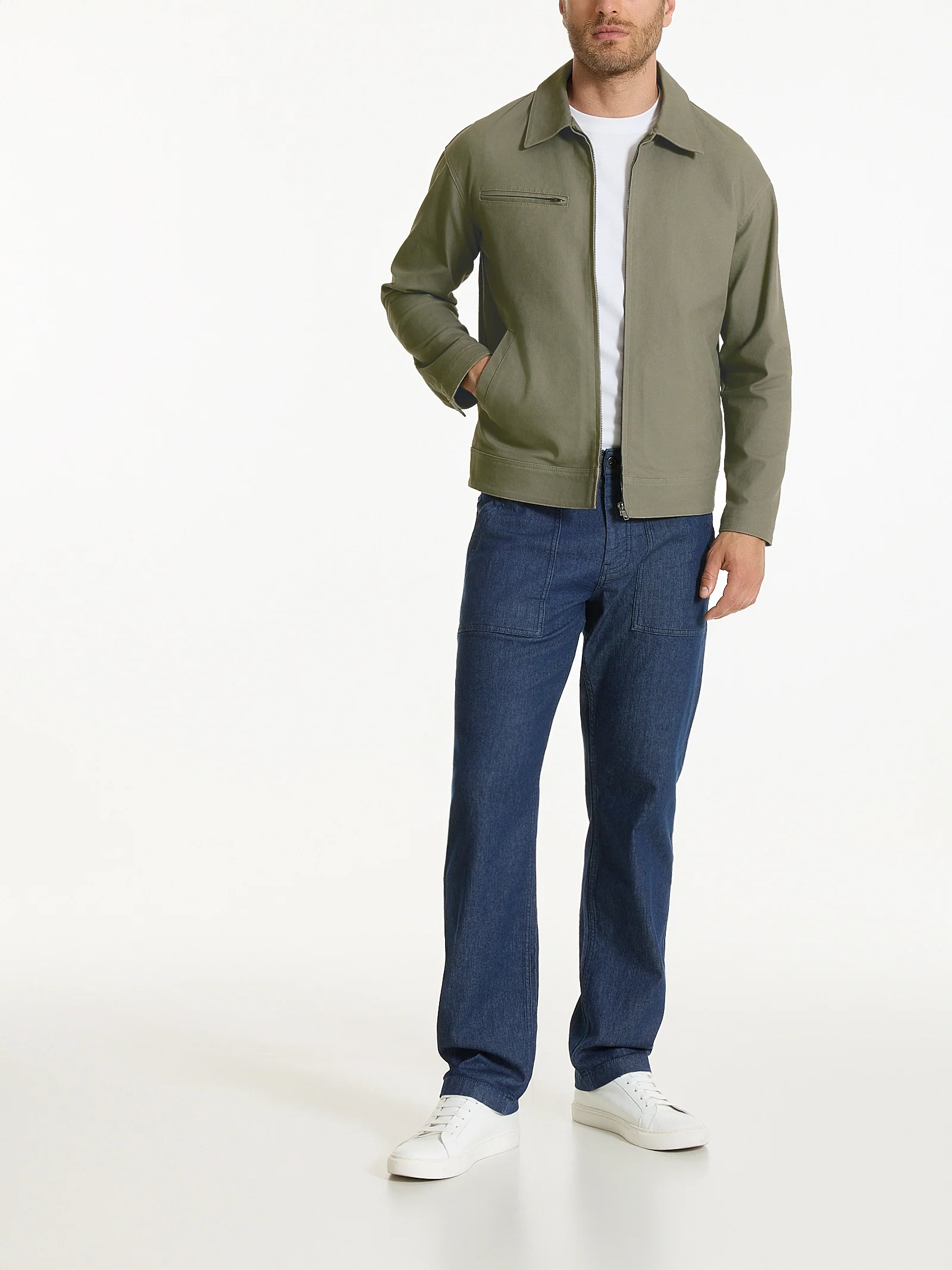 Giacca con zip in Canvas Stretch - Seagrass - Image 7