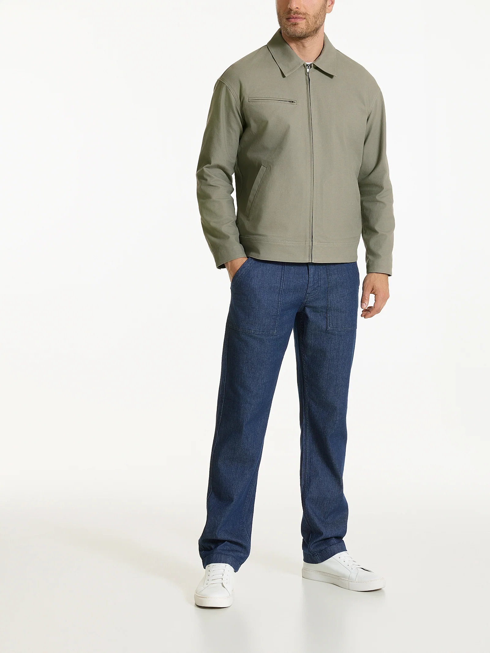 Giacca con zip in Canvas Stretch - Seagrass - Image 8