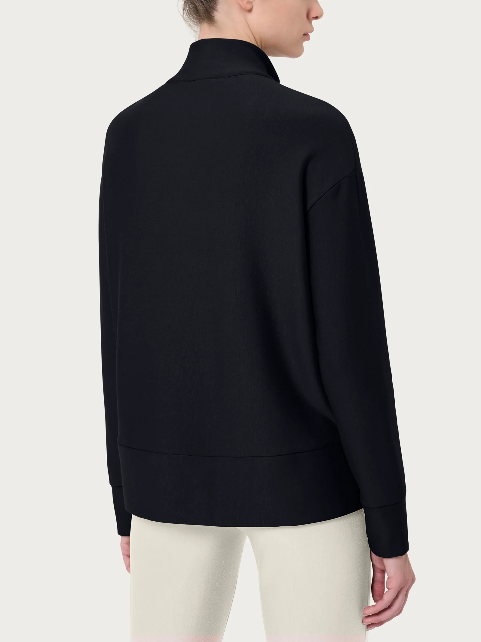 Giacca con zip in Eco techno Fleece - Nero - Image 2