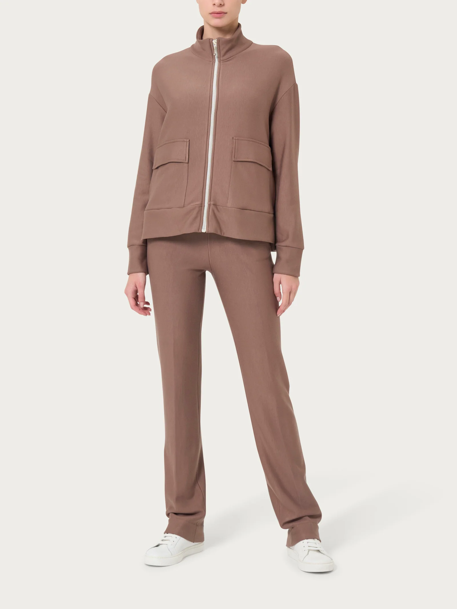 Giacca con zip in Eco techno Fleece - Bleu - Image 3