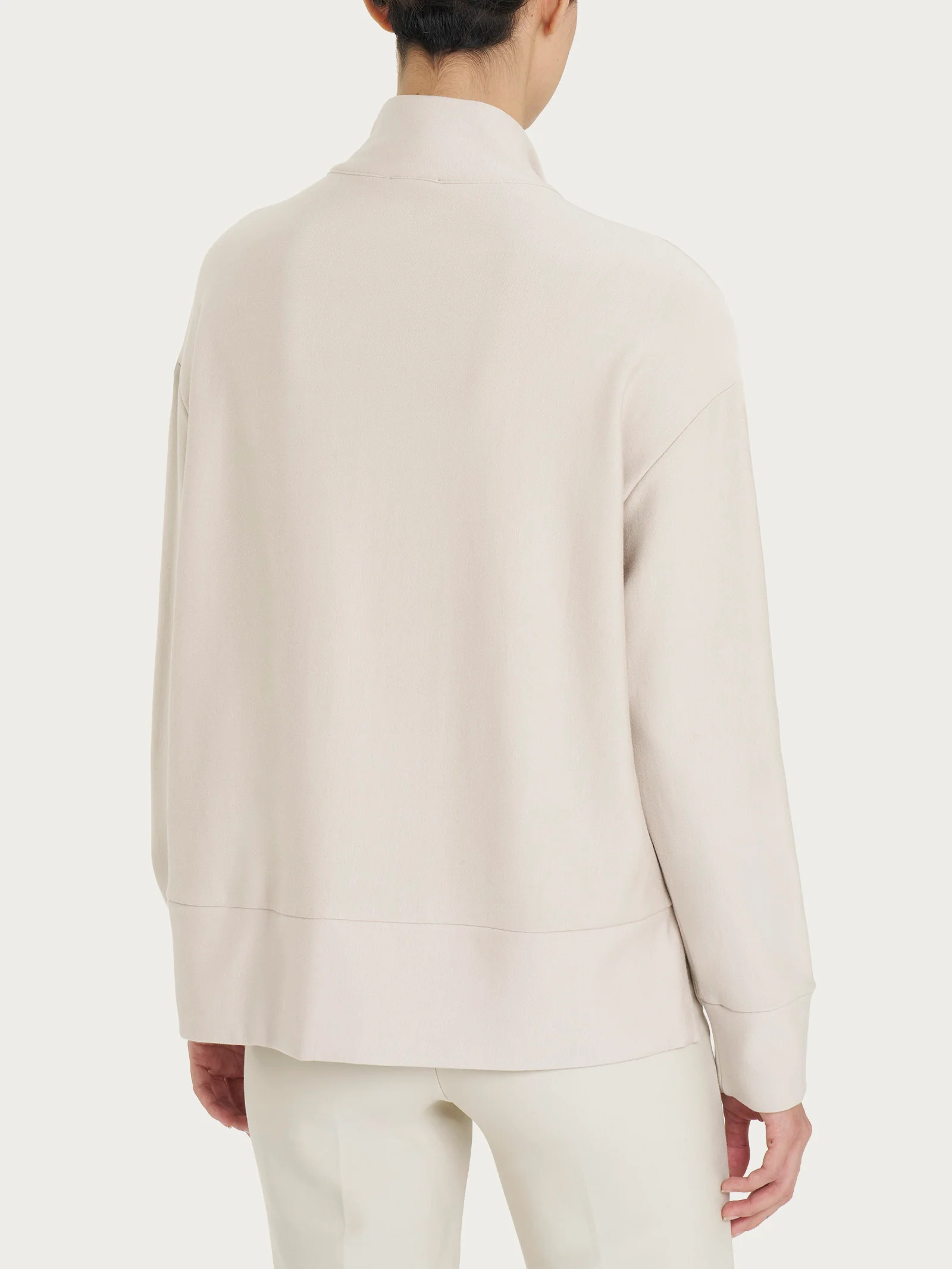 Giacca con zip in Eco techno Fleece - Champignon - Image 2