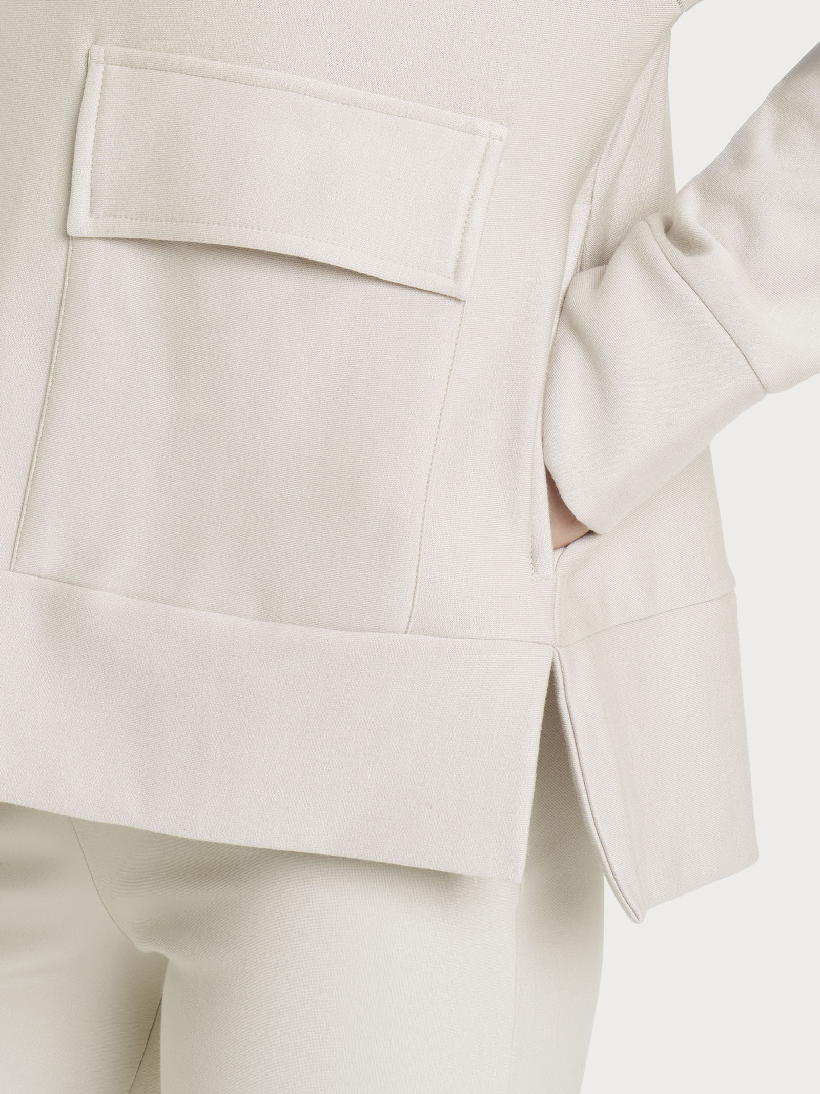 Giacca con zip in Eco techno Fleece - Champignon - Image 3