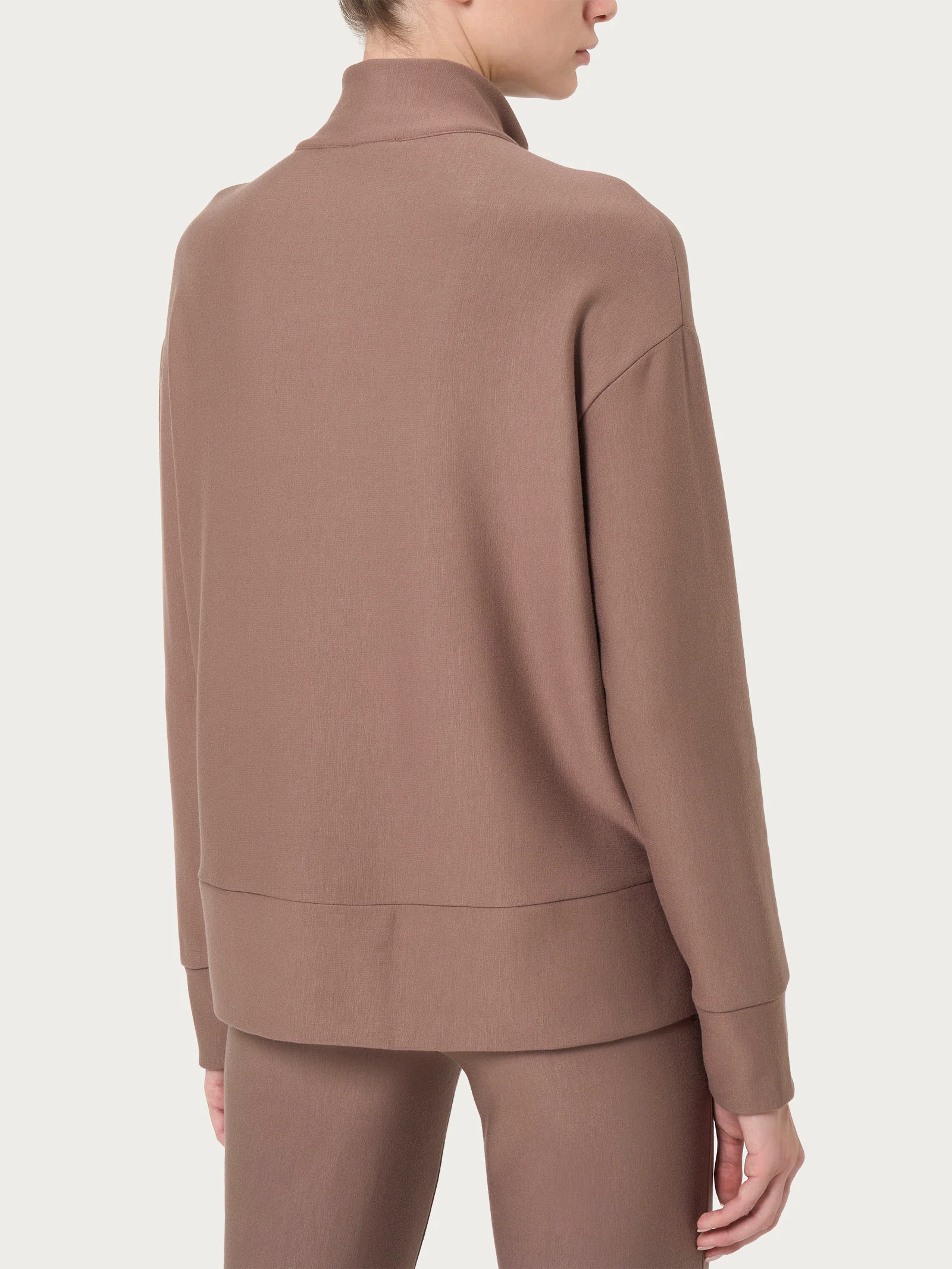 Giacca con zip in Eco techno Fleece - Pine Bark - Image 2