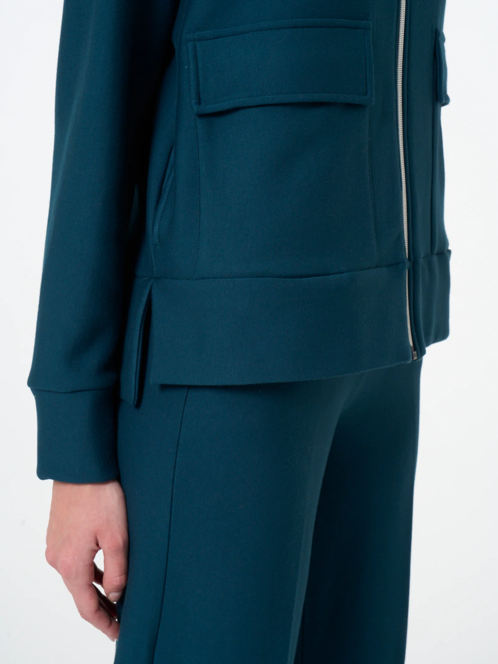 Giacca con zip in Eco techno Fleece - Reflecting Pond - Image 3