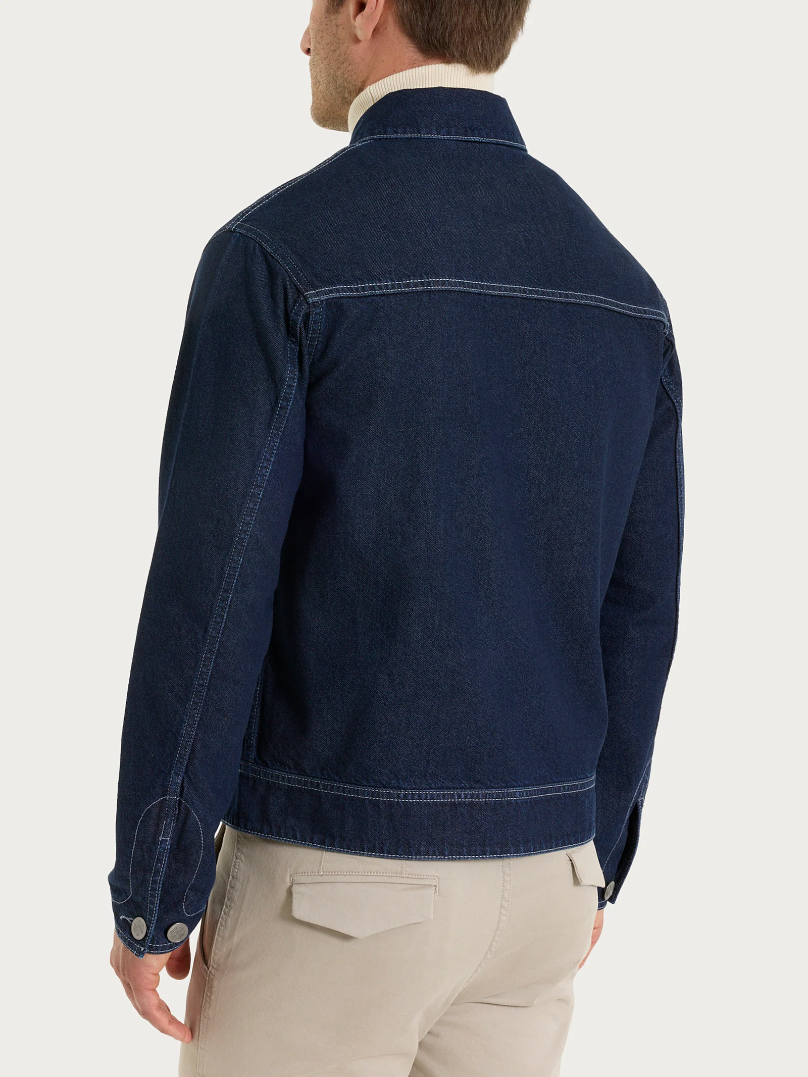 Giacca con zip in Raw Denim  - Dark Navy - Image 2