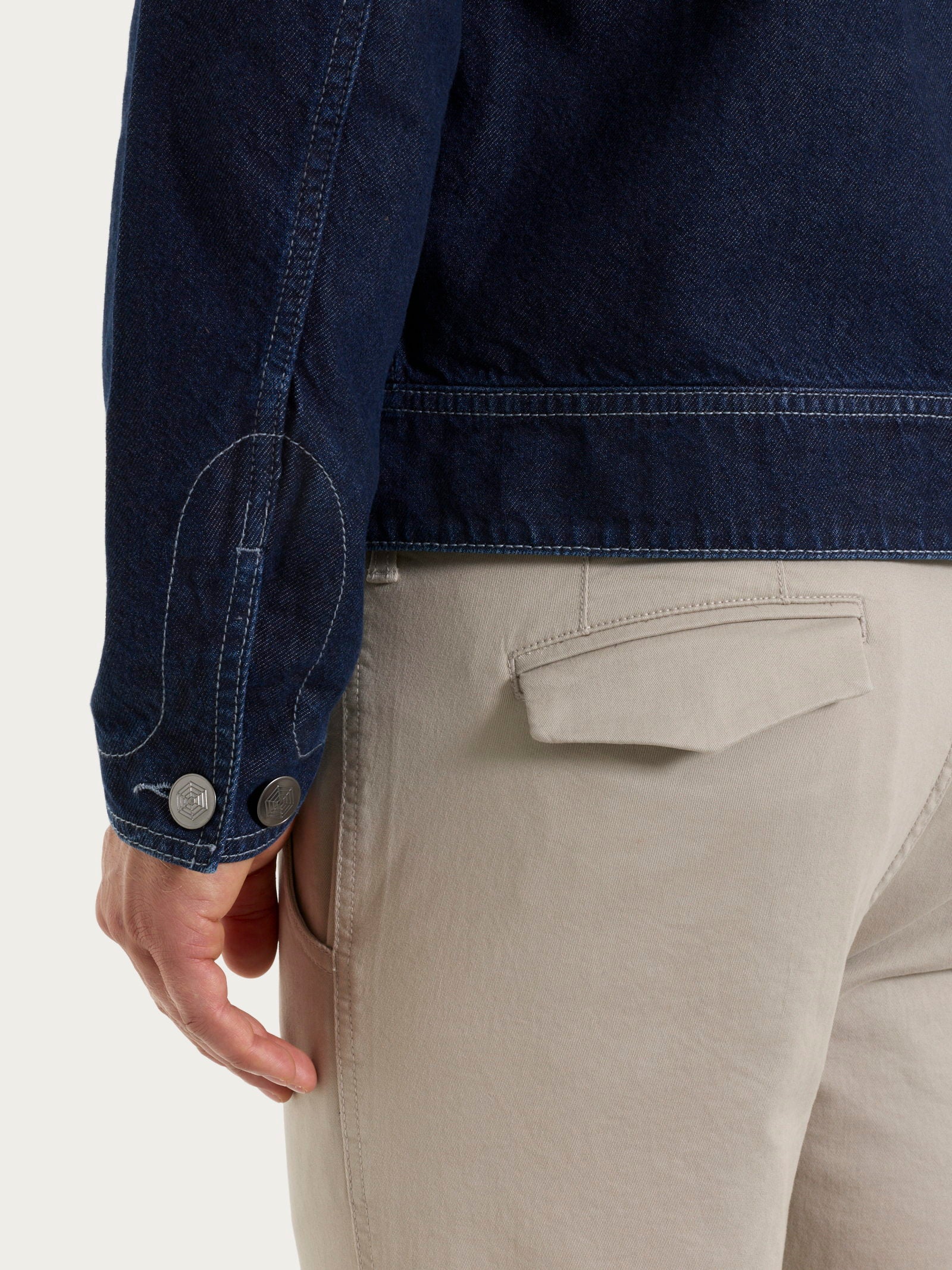 Giacca con zip in Raw Denim  - Dark Navy - Image 4
