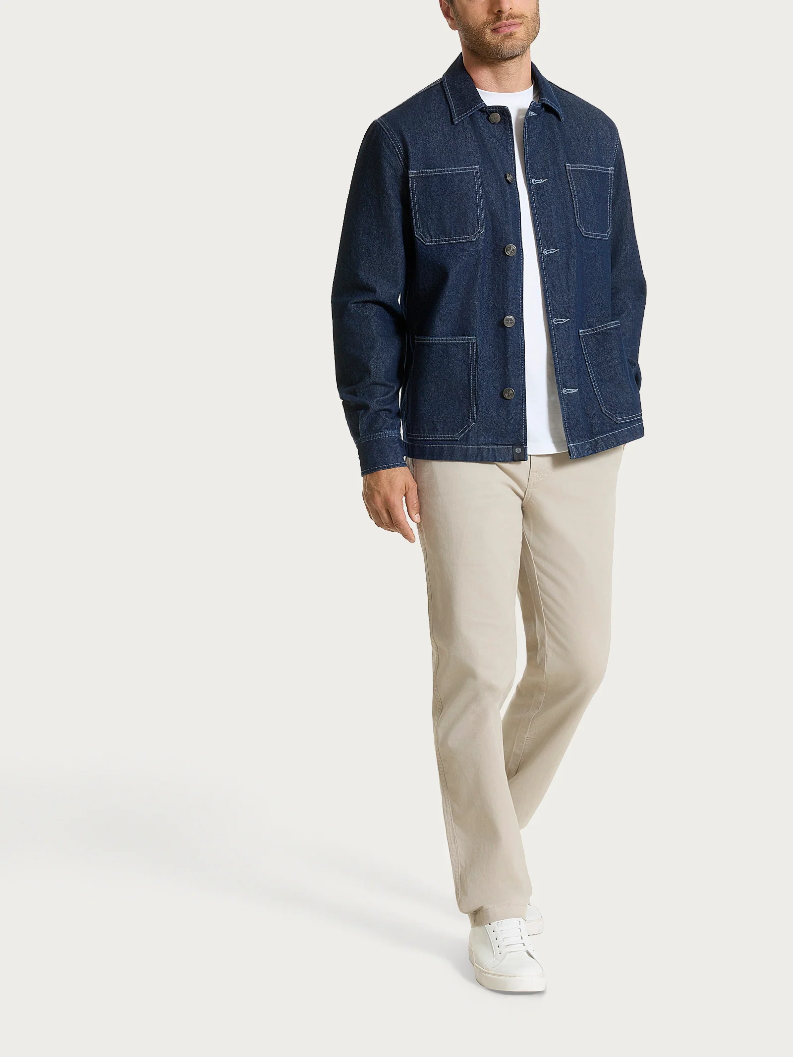 Giacca corta Utility in Raw Denim  - Dark Navy - Image 6