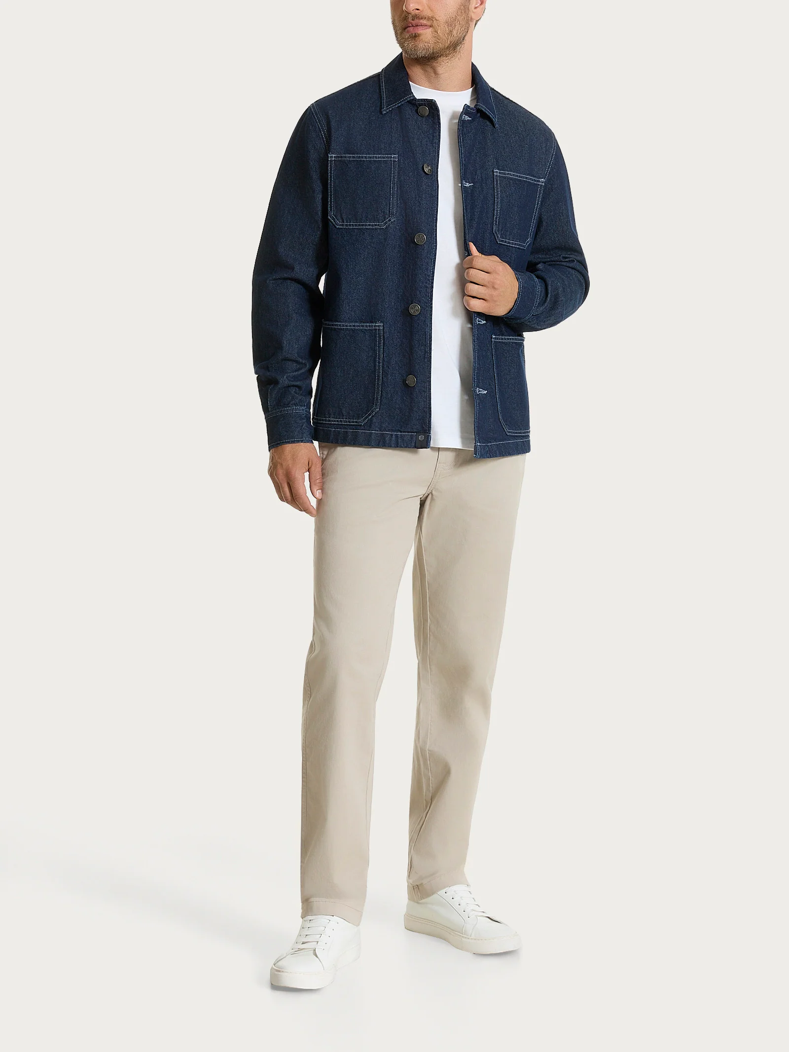 Giacca corta Utility in Raw Denim  - Dark Navy - Image 7