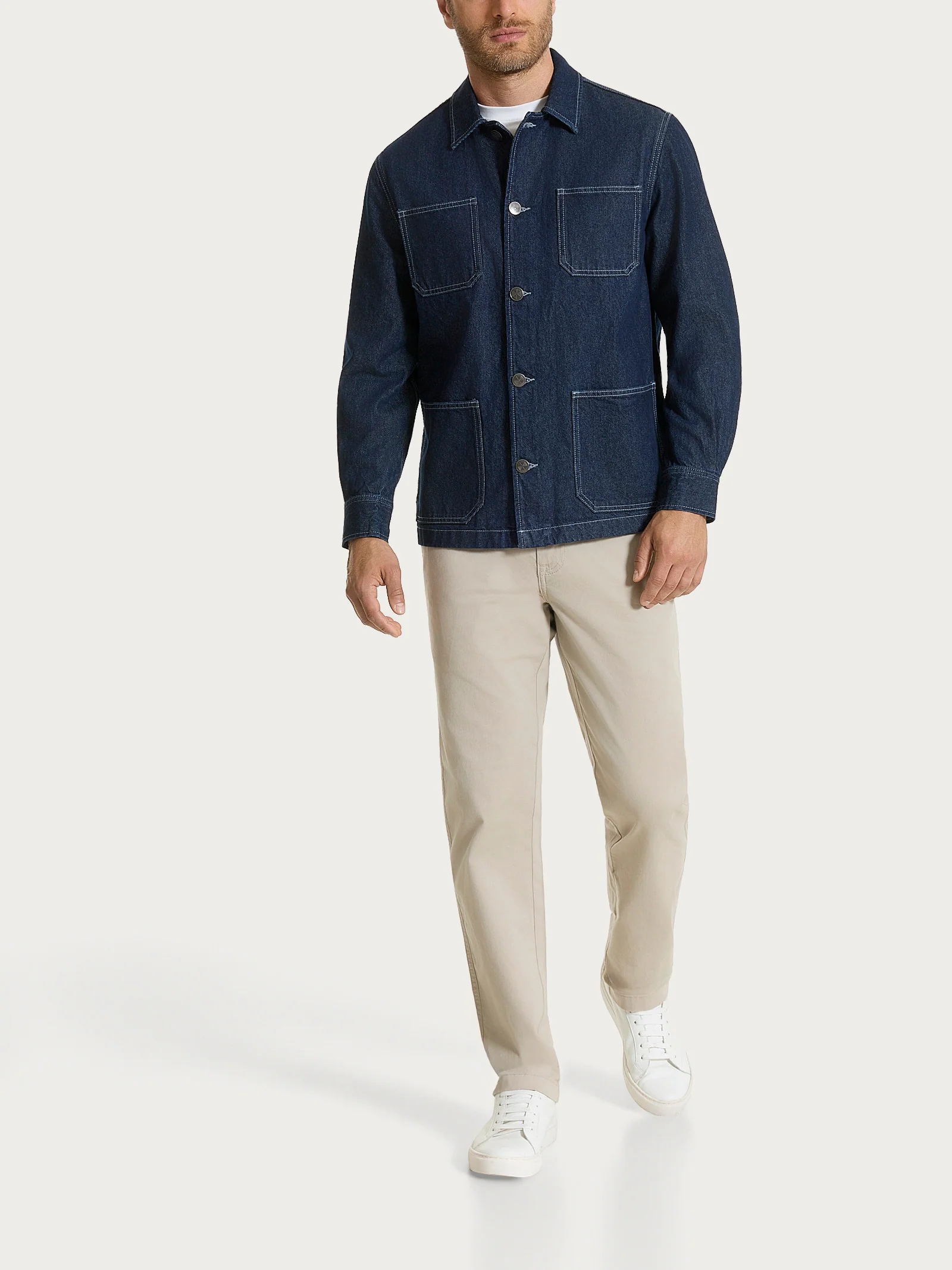 Giacca corta Utility in Raw Denim  - Dark Navy - Image 8