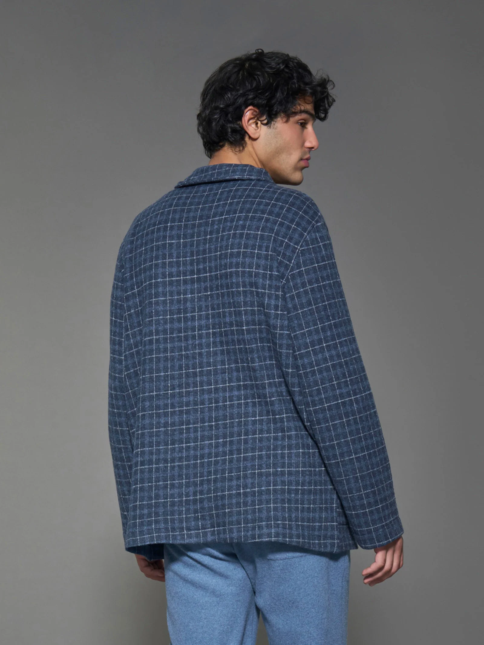 Giacca da camera in Cotton Eco Pile - Fant.Indigo - Image 2