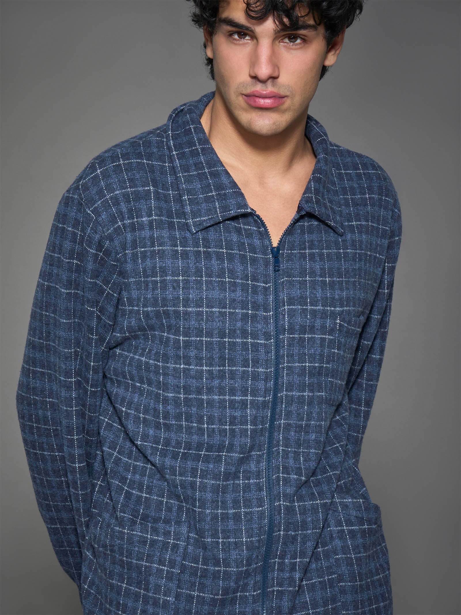 Giacca da camera in Cotton Eco Pile - Fant.Indigo - Image 3