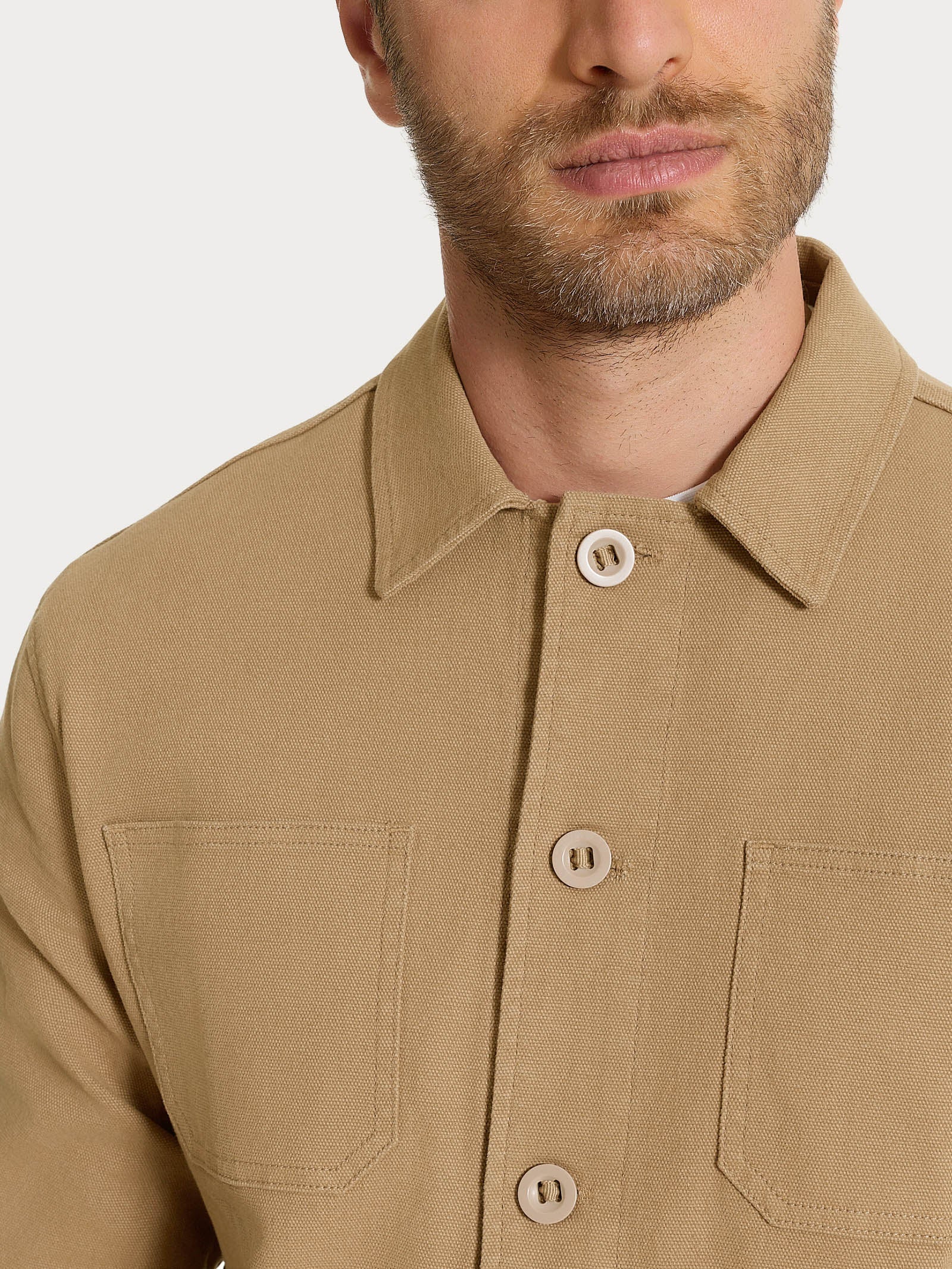 Giacca utility corta in Canvas Stretch - Tiger's Eye - Image 3