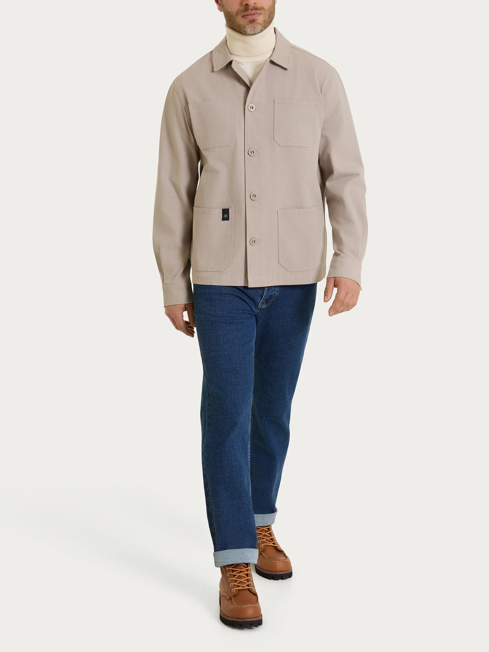 Giacca utility corta in Canvas Stretch - String - Image 11