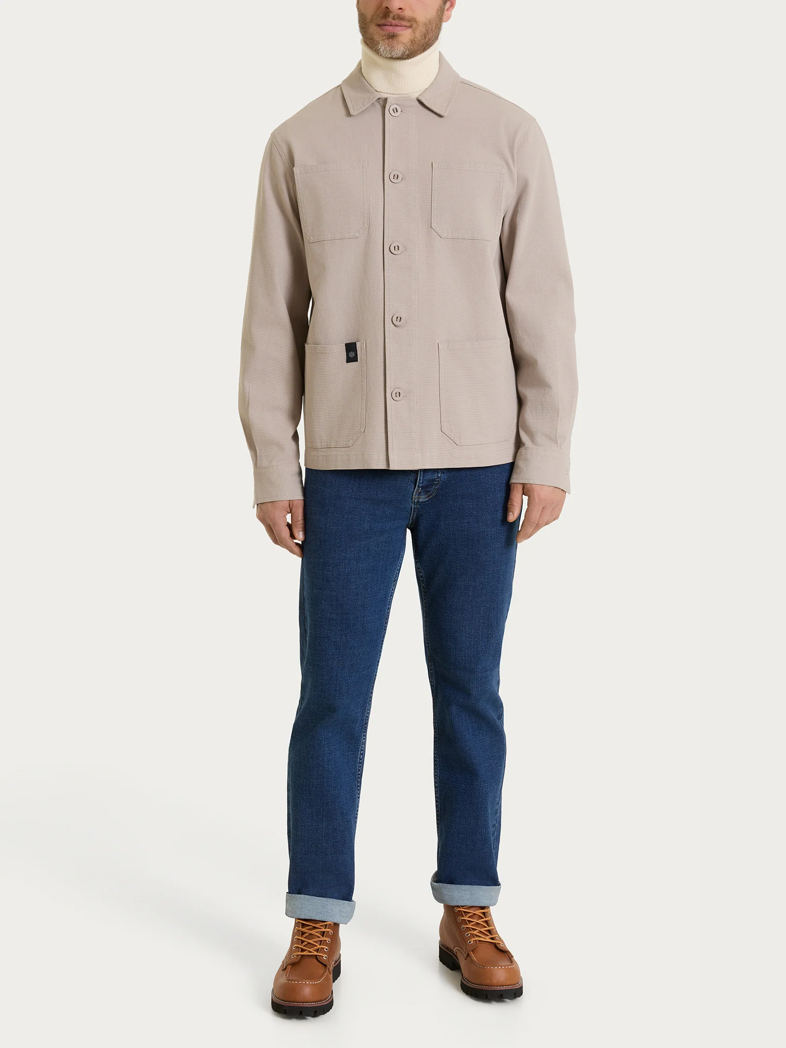 Giacca utility corta in Canvas Stretch - String - Image 12
